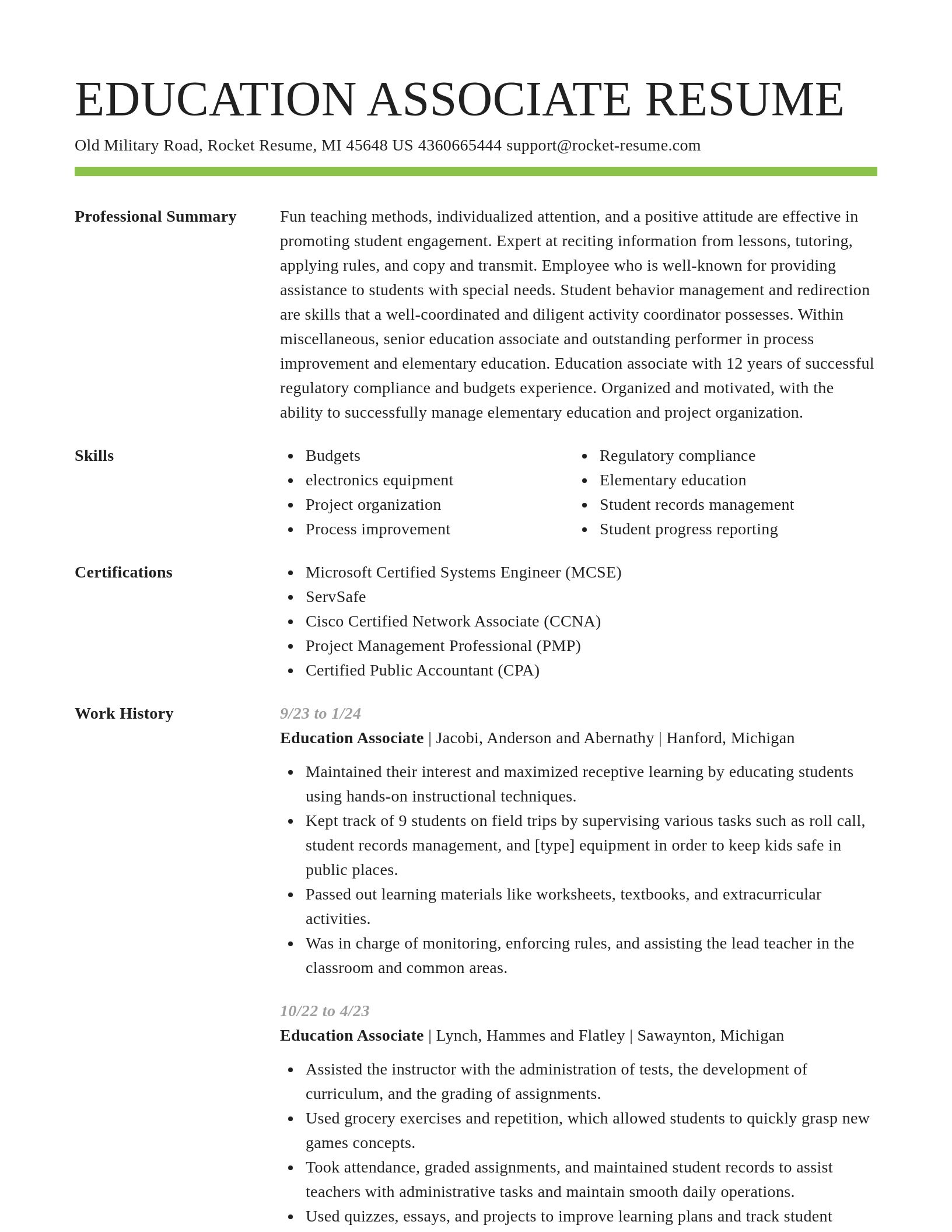 Smart resume template