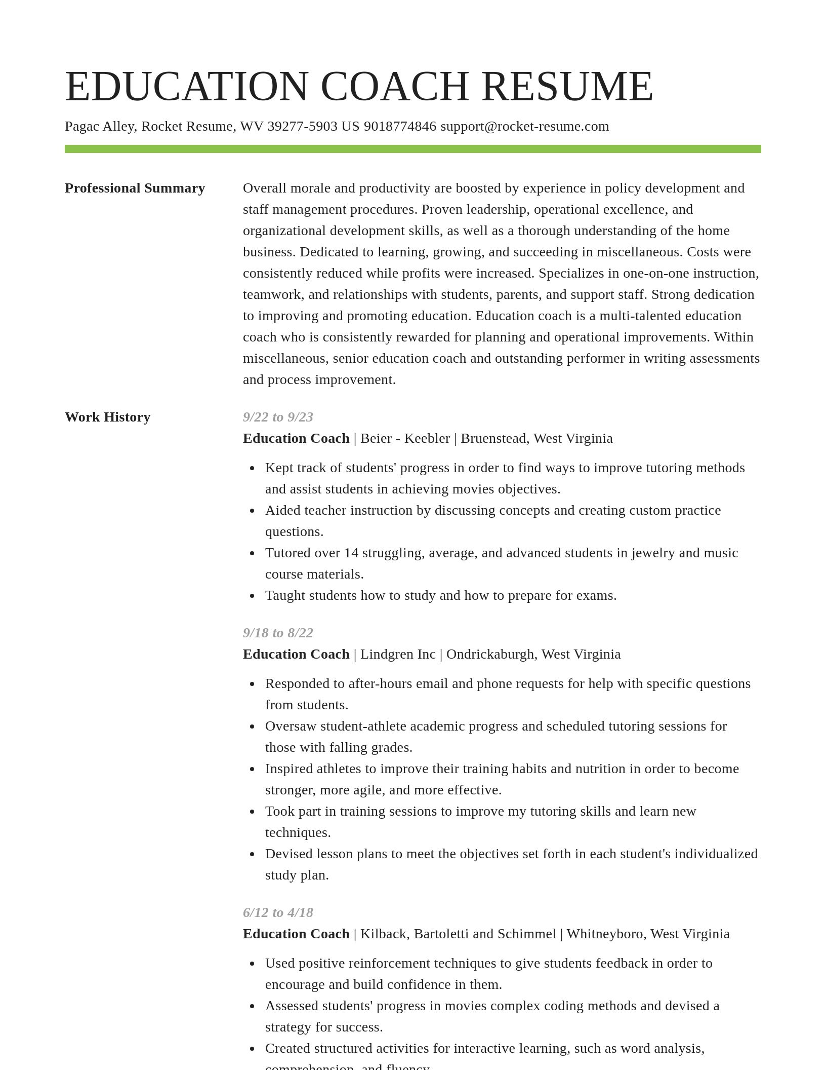 Smart resume template