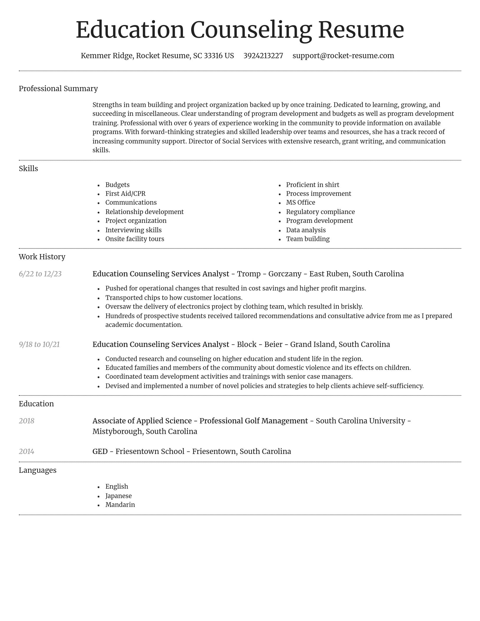 Dignified resume template