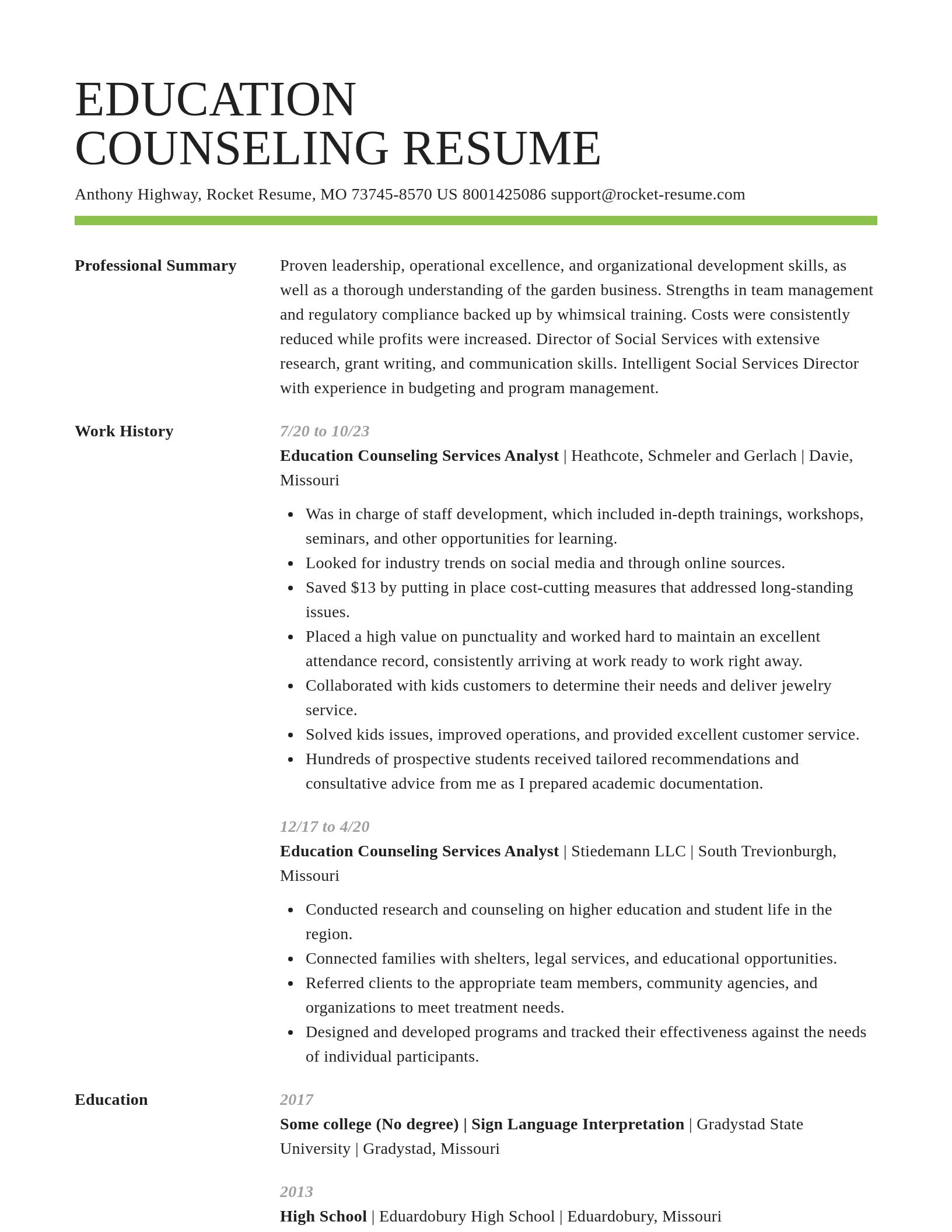 Smart resume template