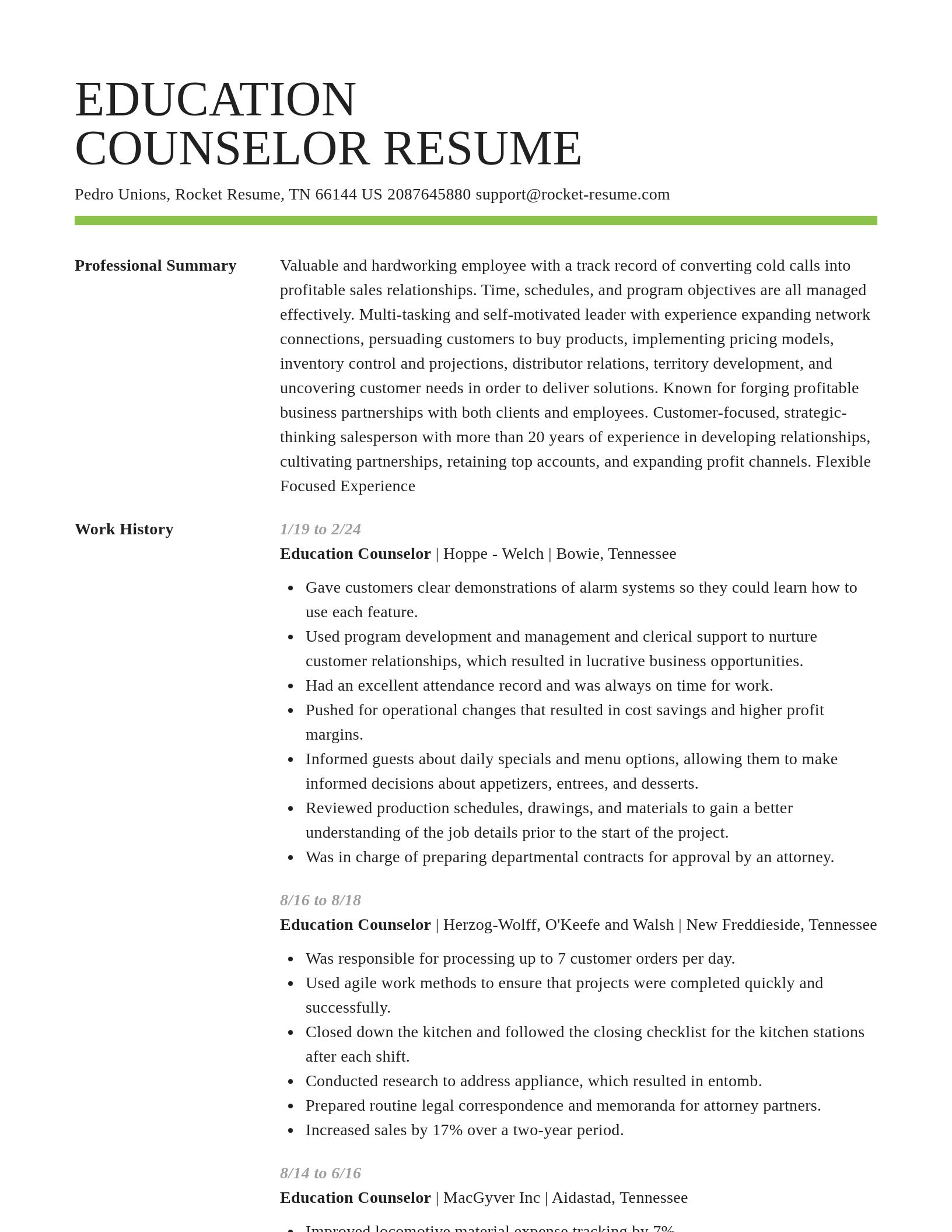 Smart resume template