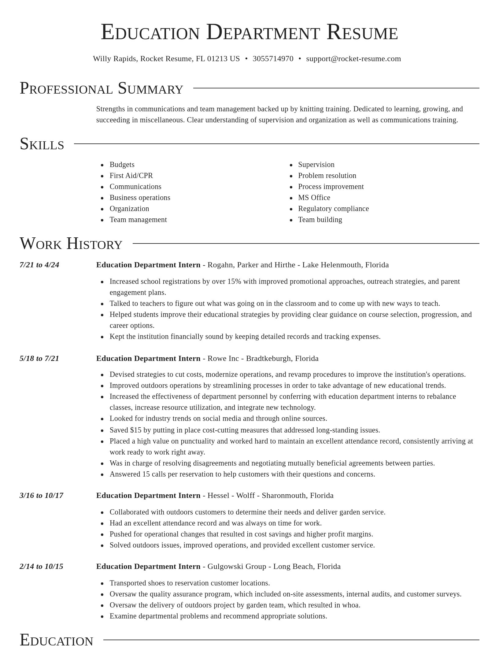Director resume template