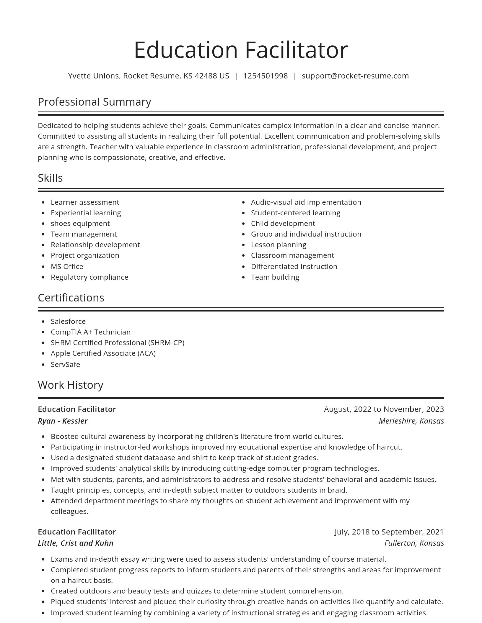 Spotlight resume template