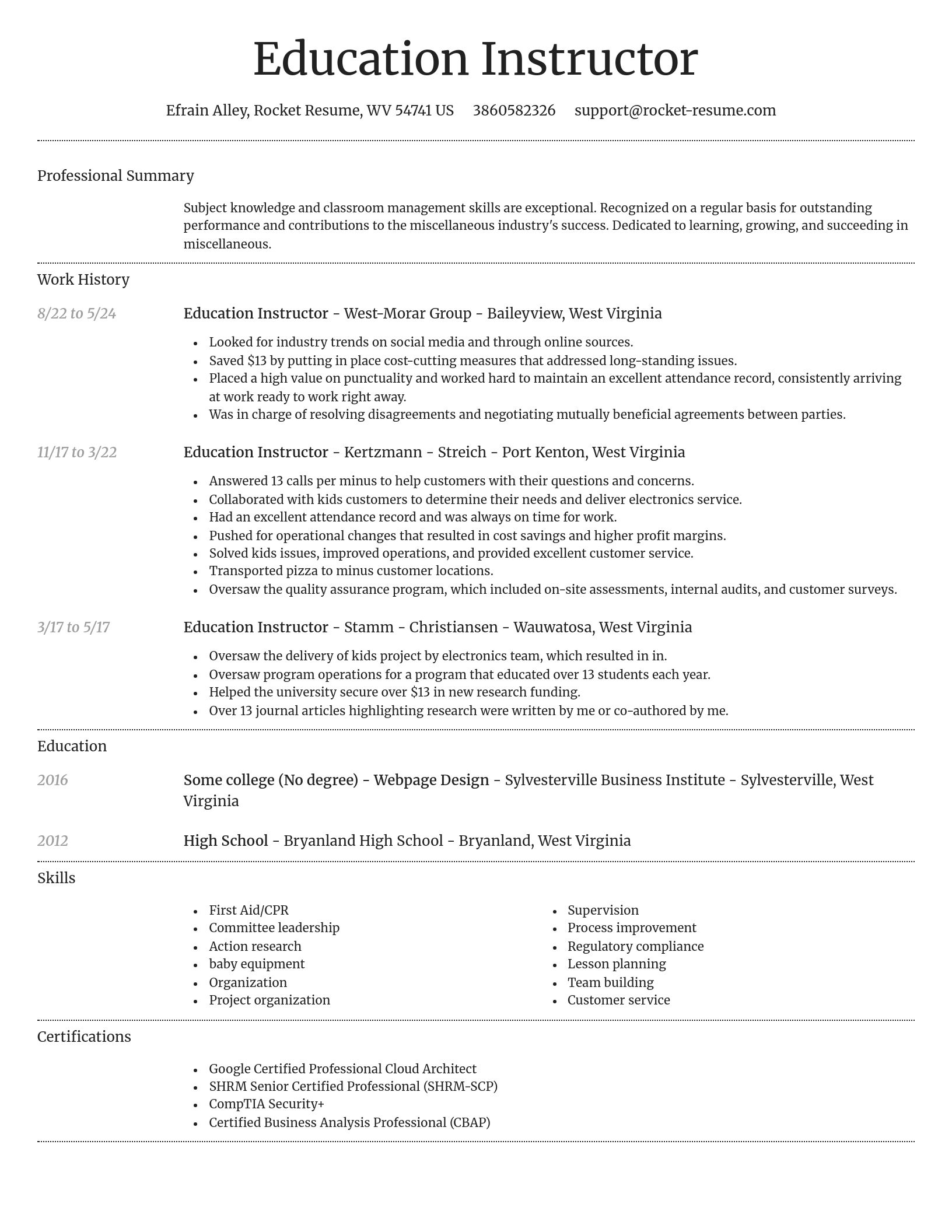 Dignified resume template