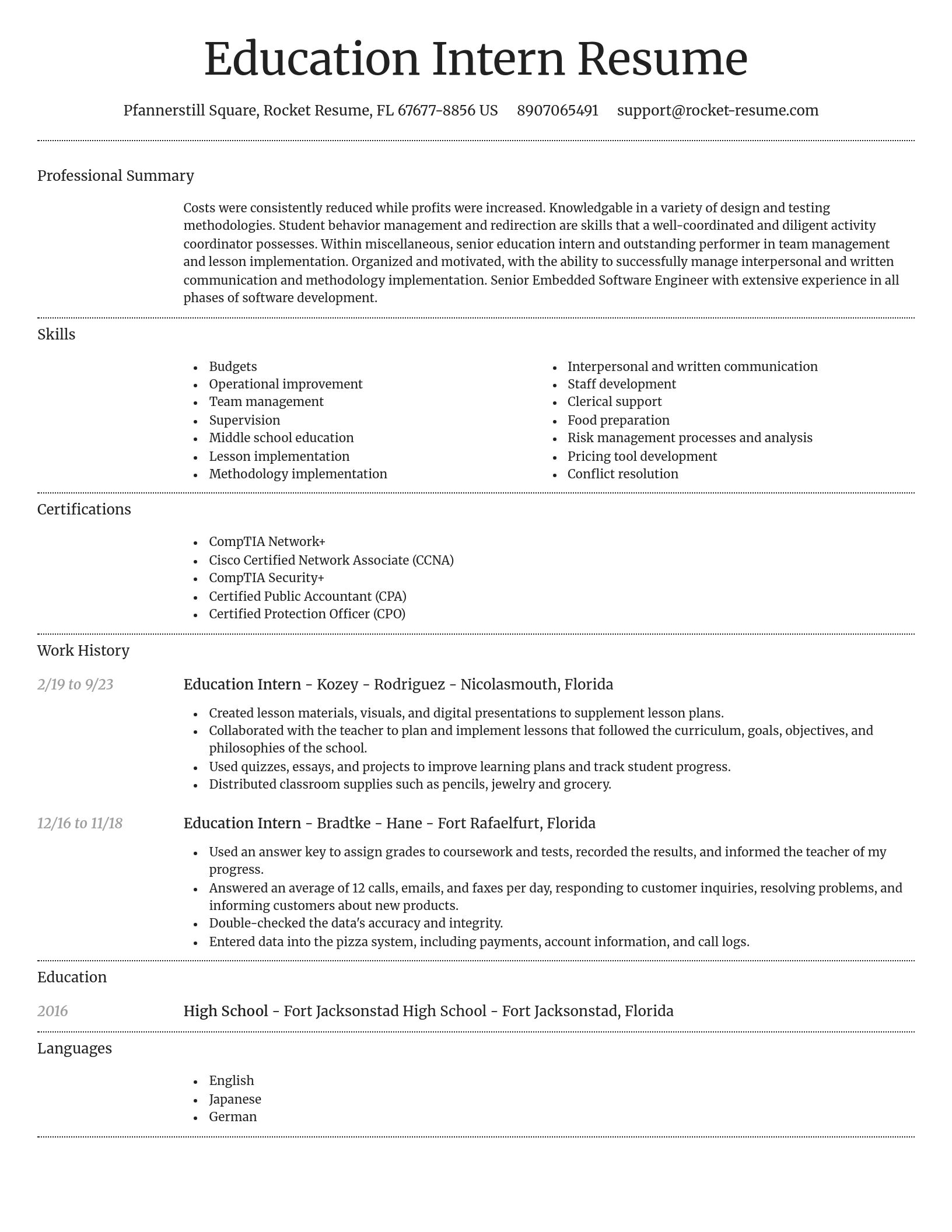 Dignified resume template