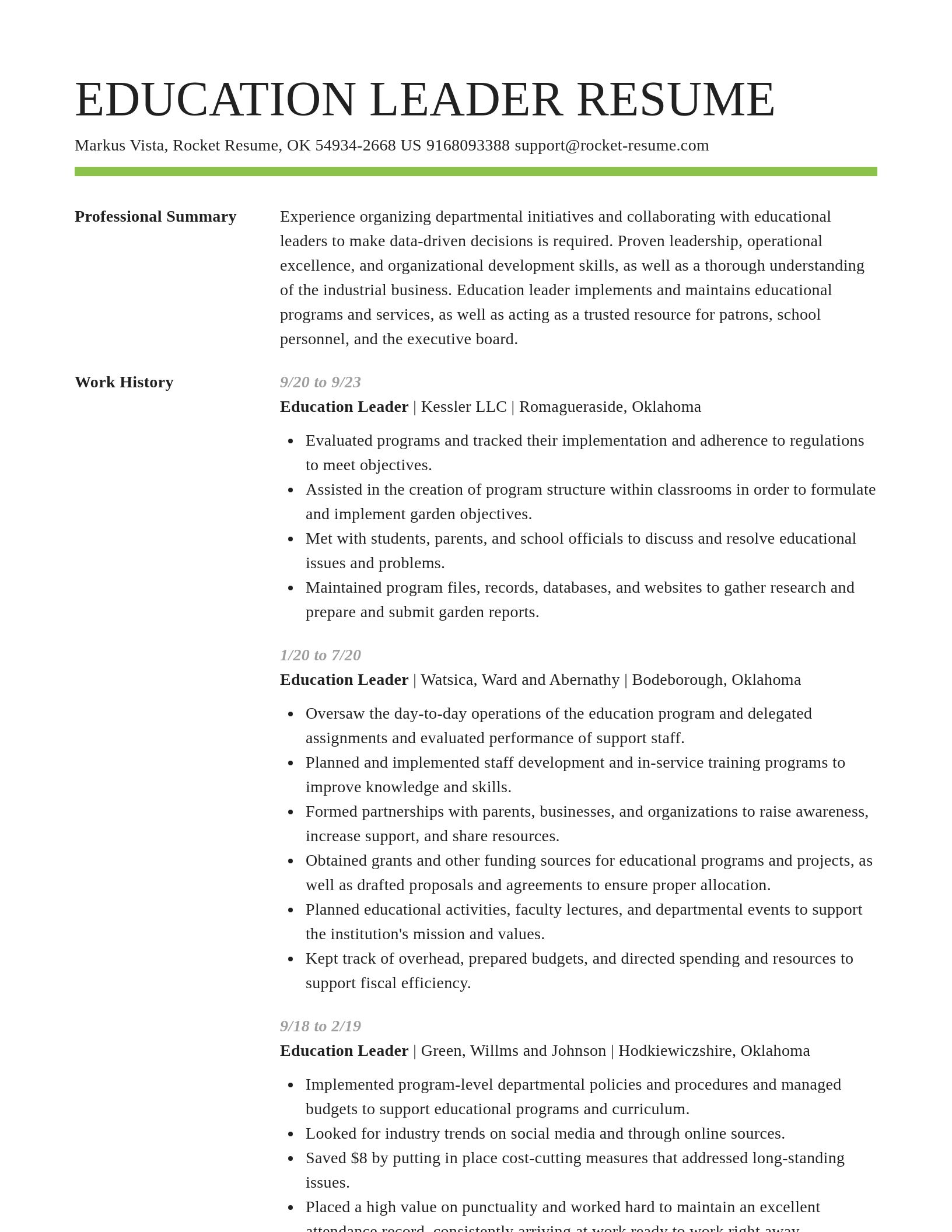 Smart resume template