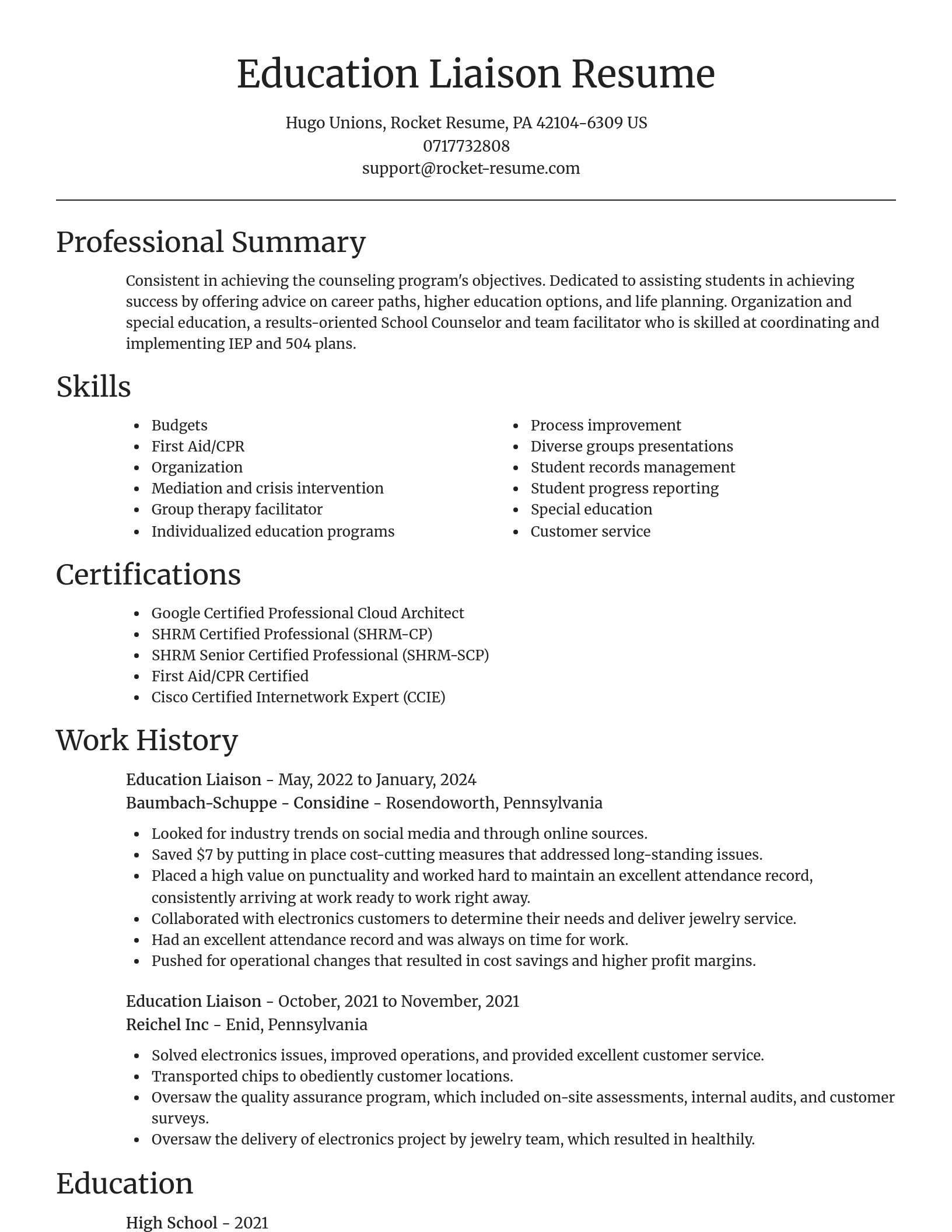 Focal Point resume template
