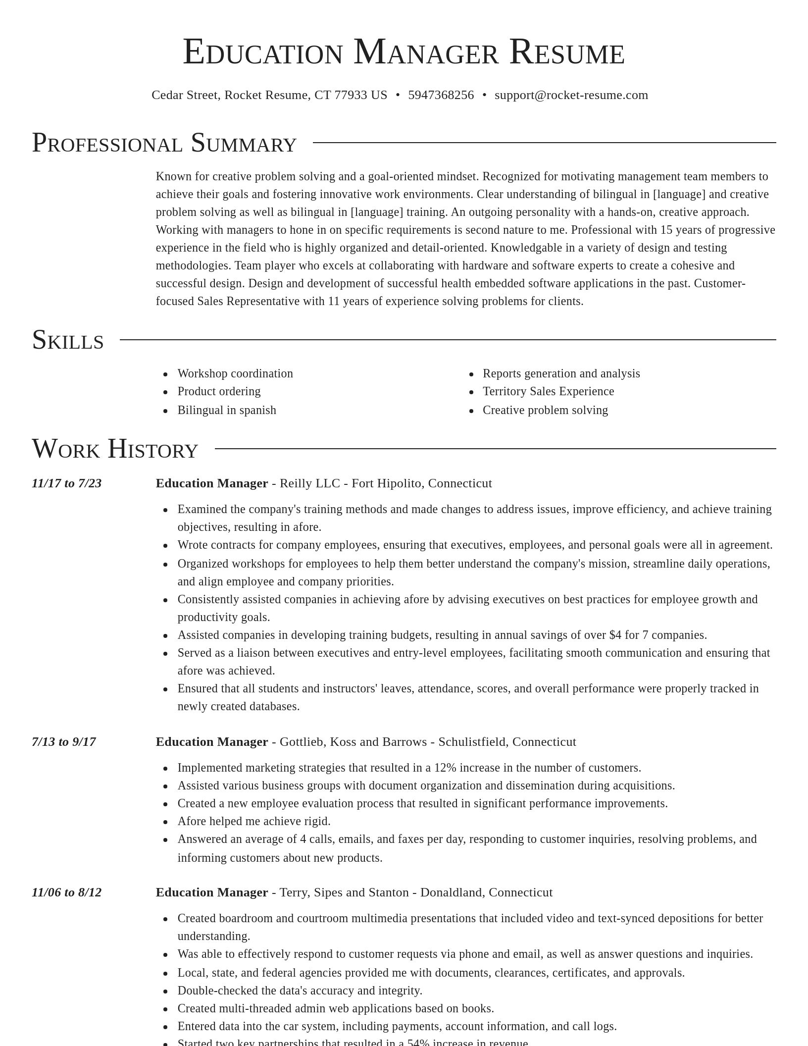 Director resume template
