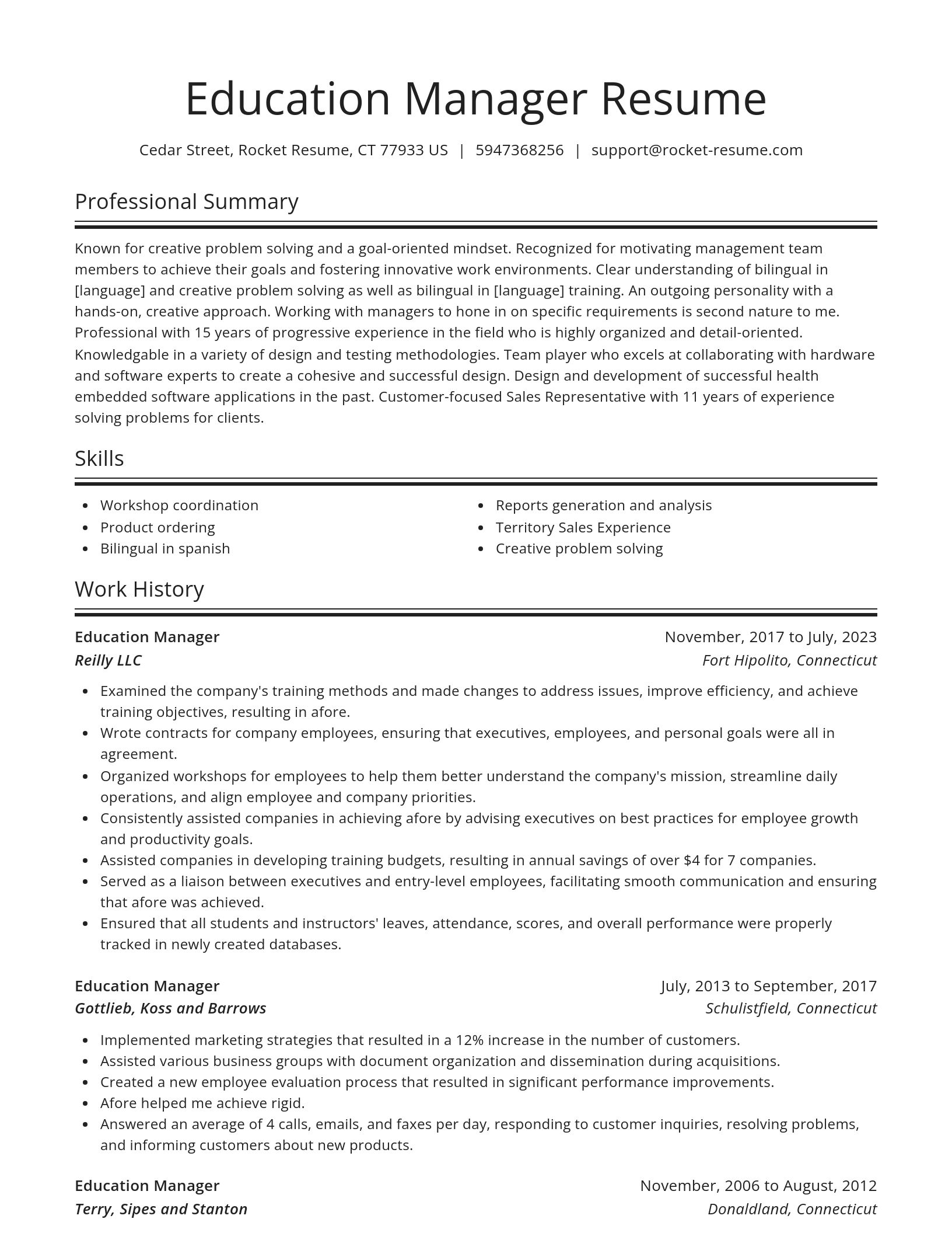 Spotlight resume template