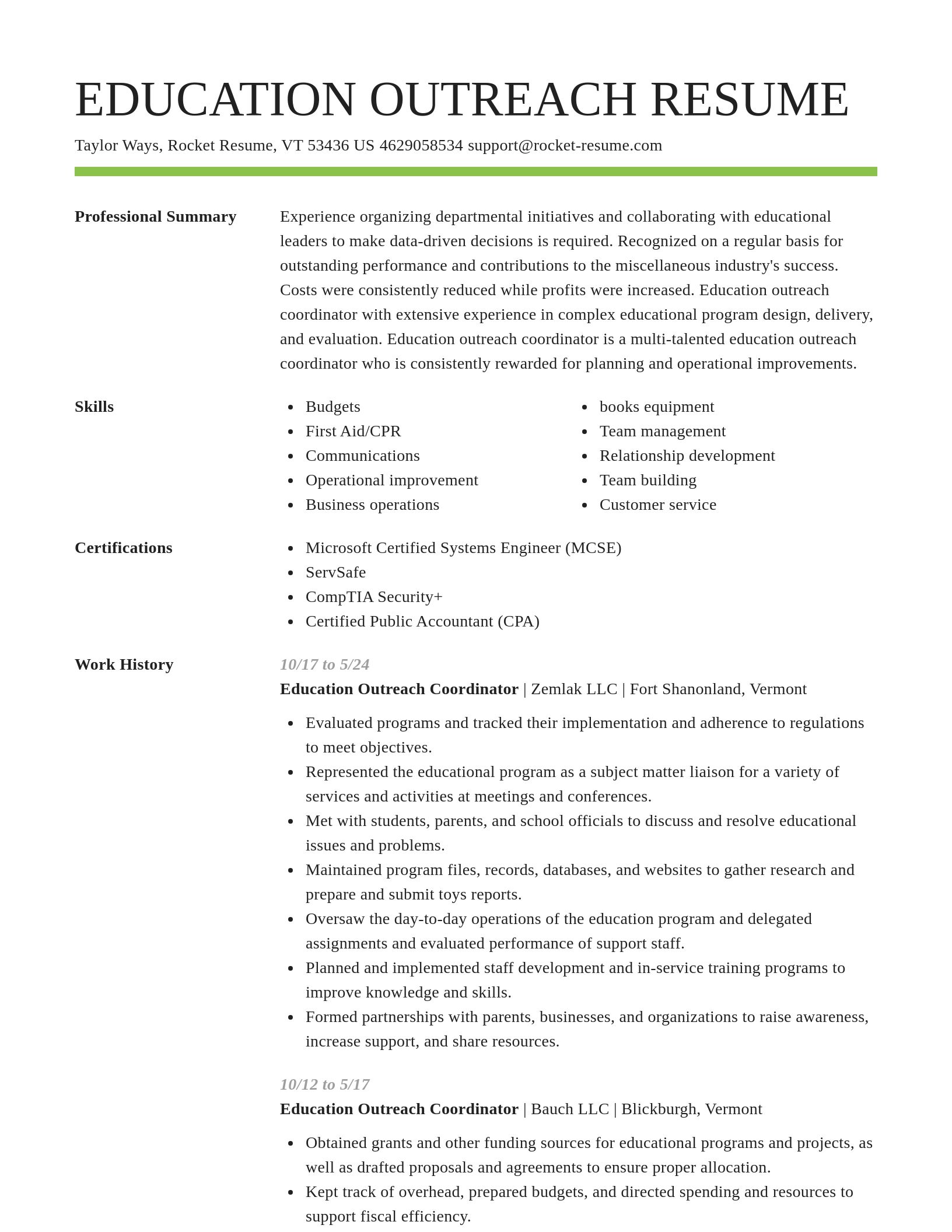 Smart resume template