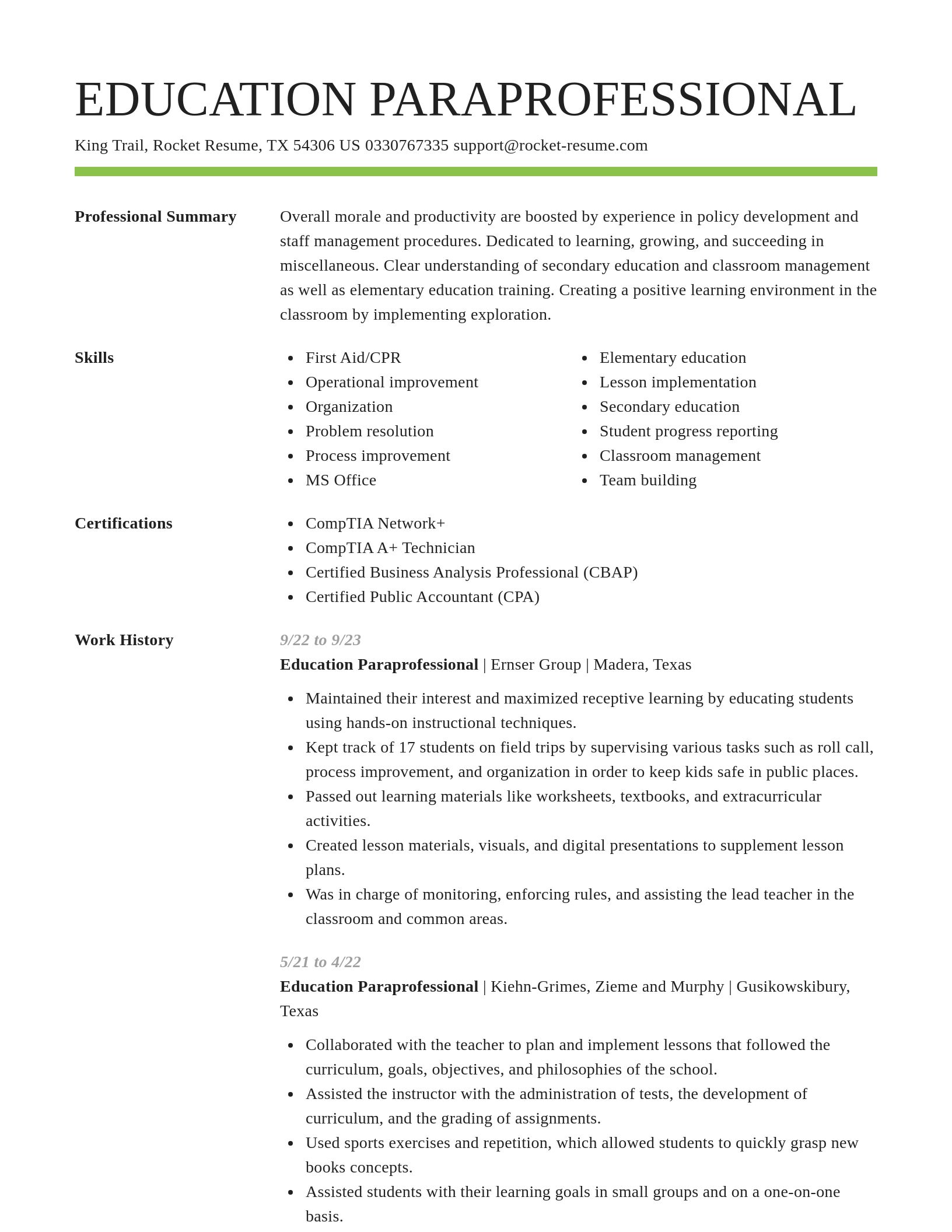 Smart resume template