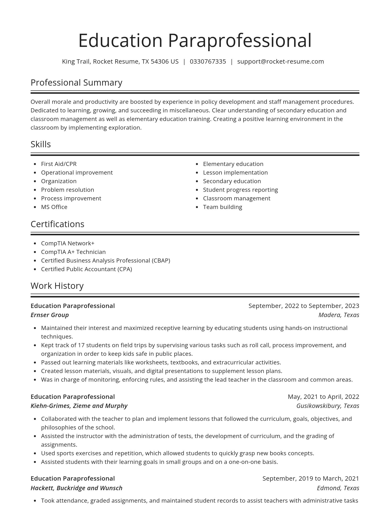 Spotlight resume template