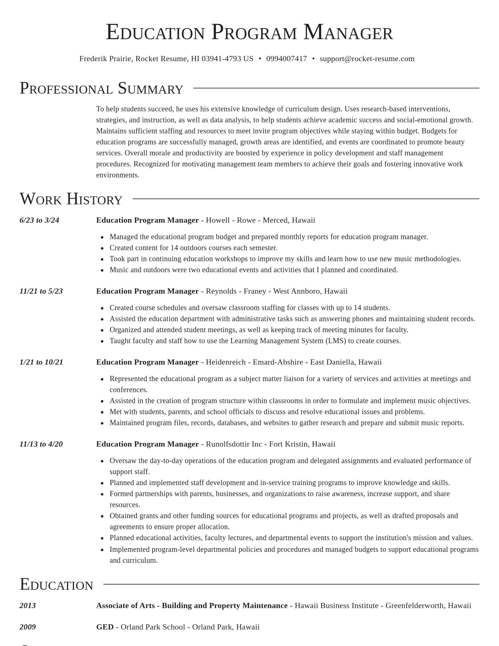 Director resume template