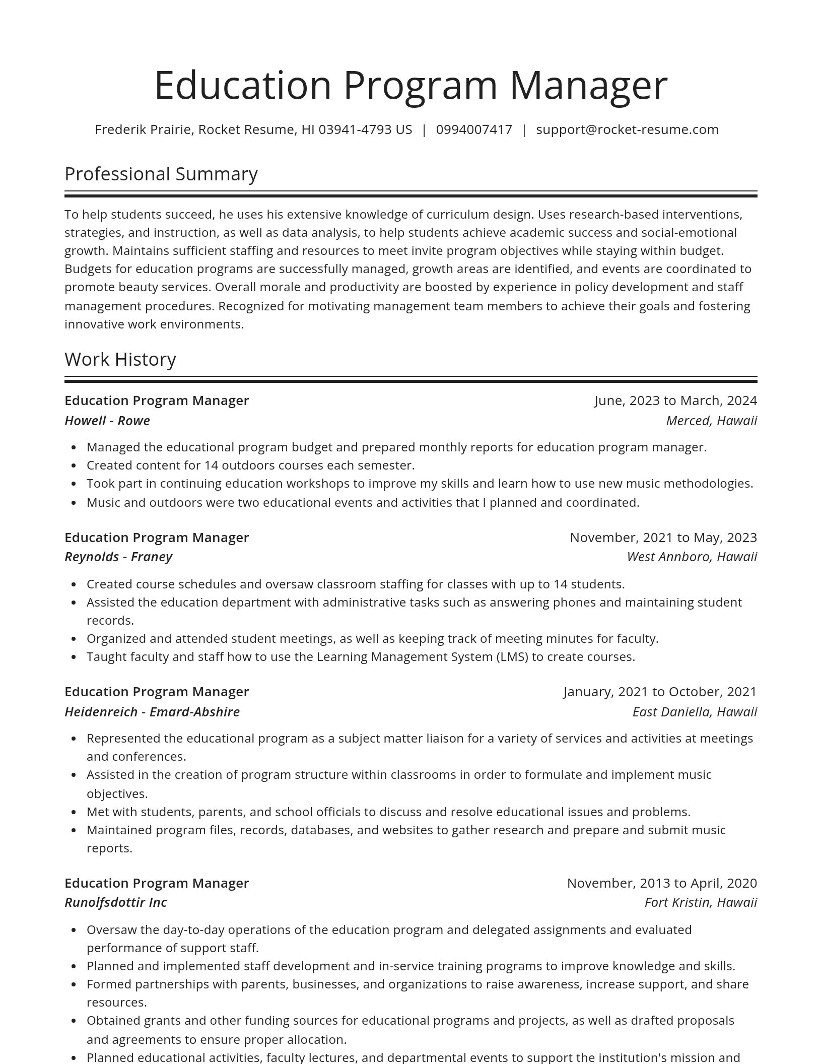 Spotlight resume template