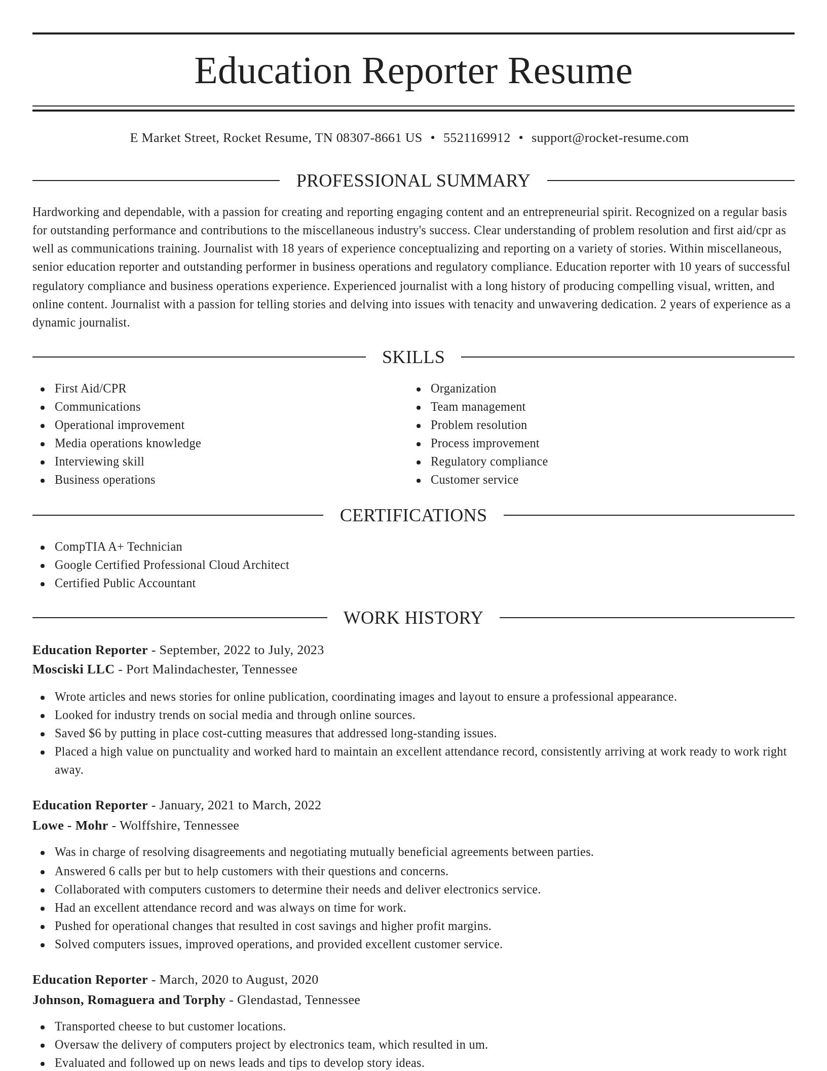 Elegant resume template