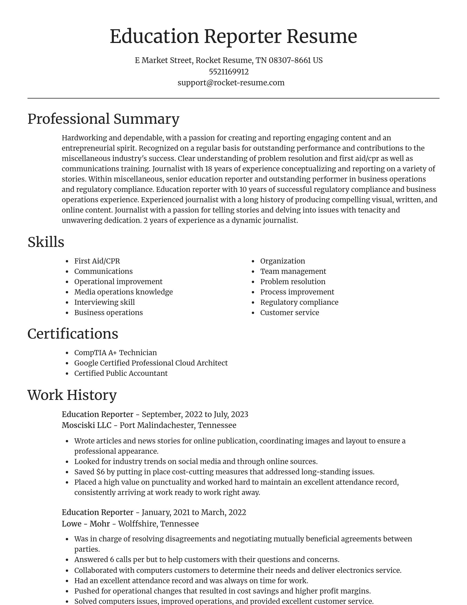 Focal Point resume template