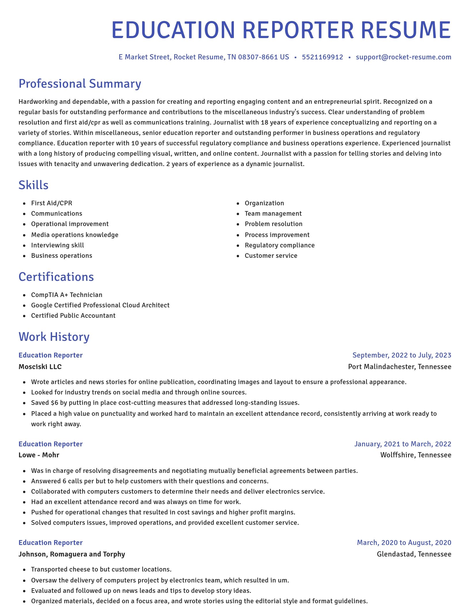 Novel resume template