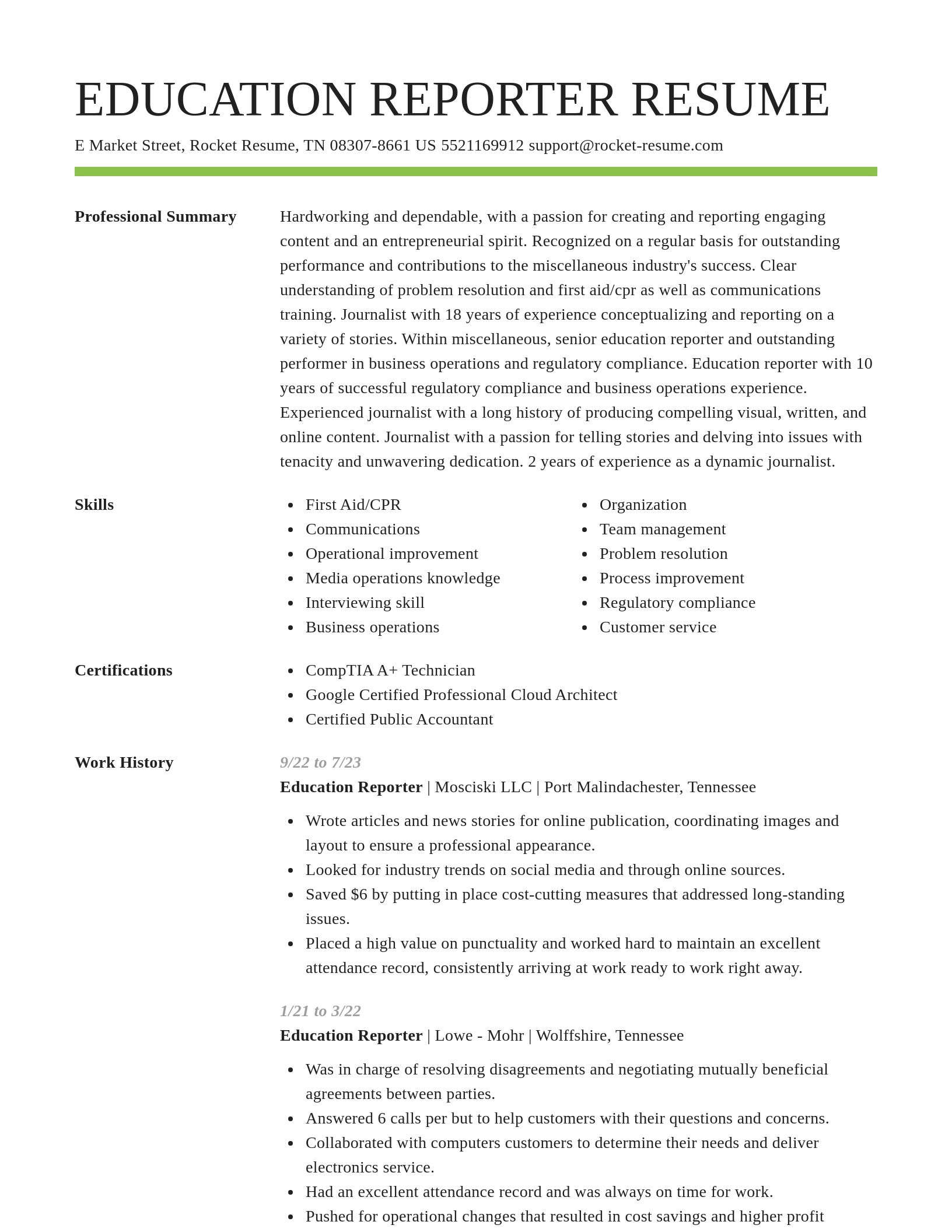 Smart resume template