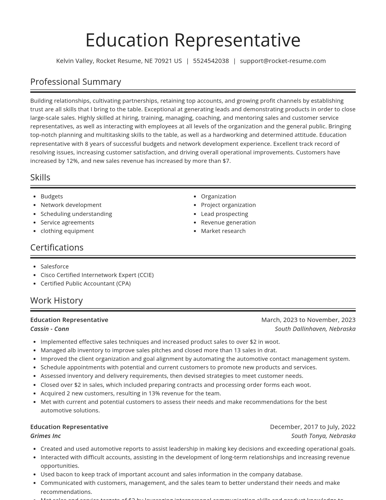Spotlight resume template