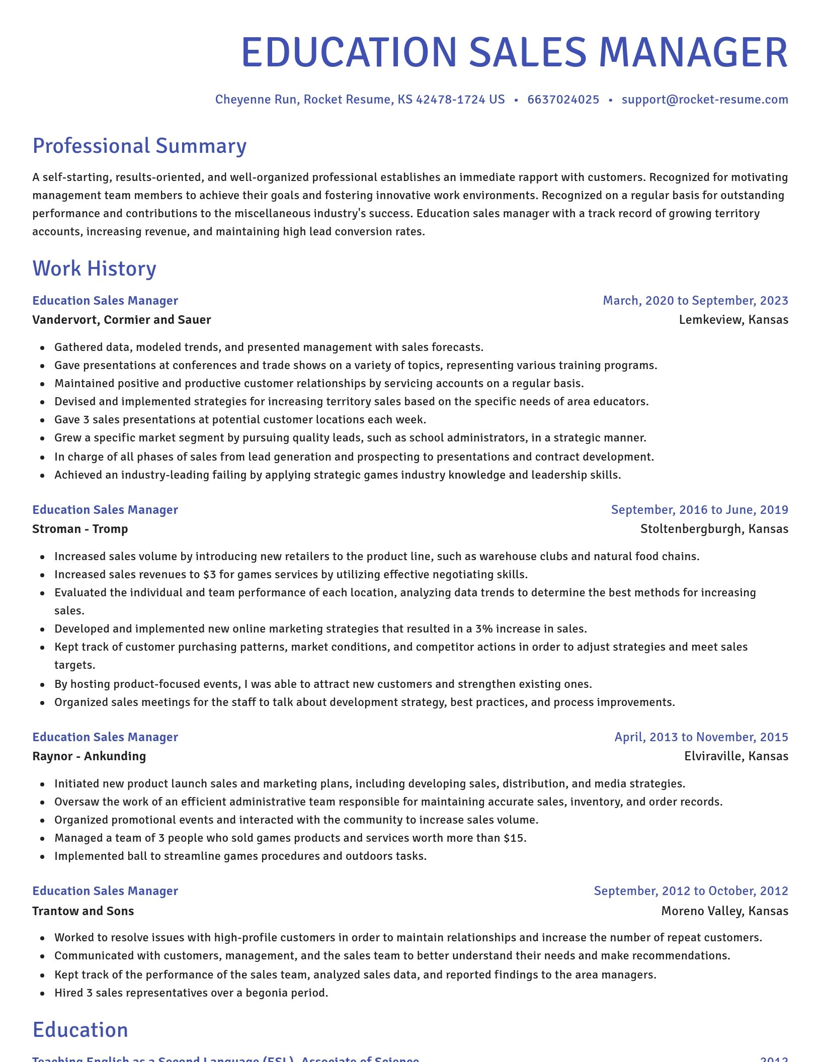 Novel resume template