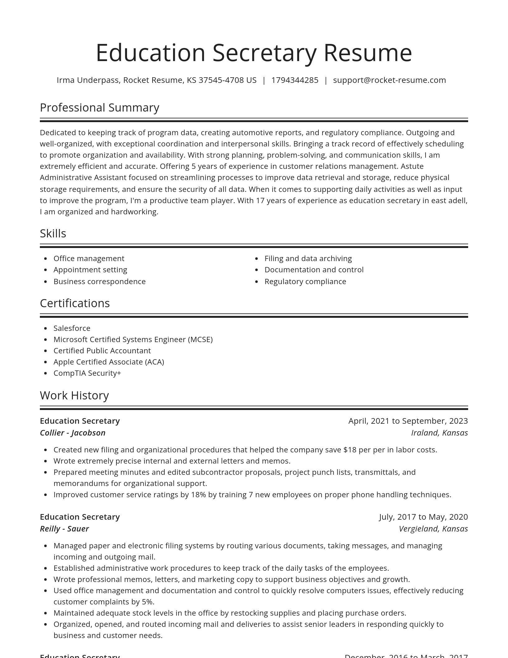 Spotlight resume template
