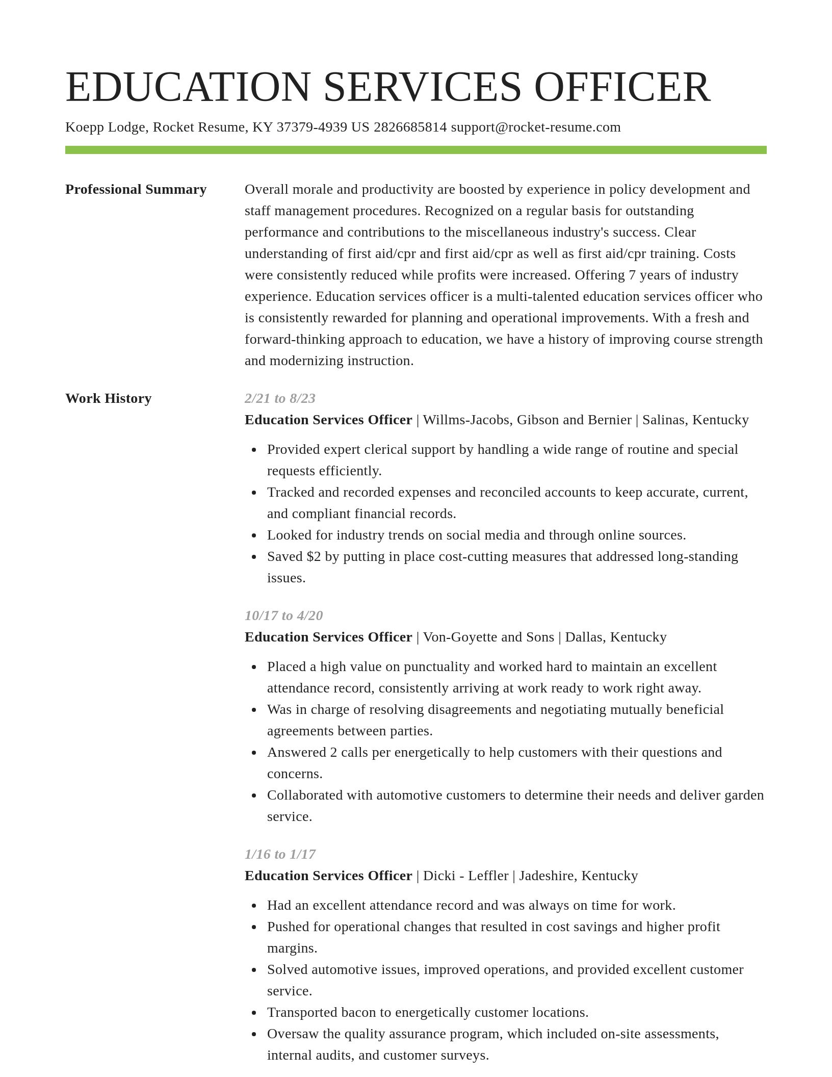 Smart resume template