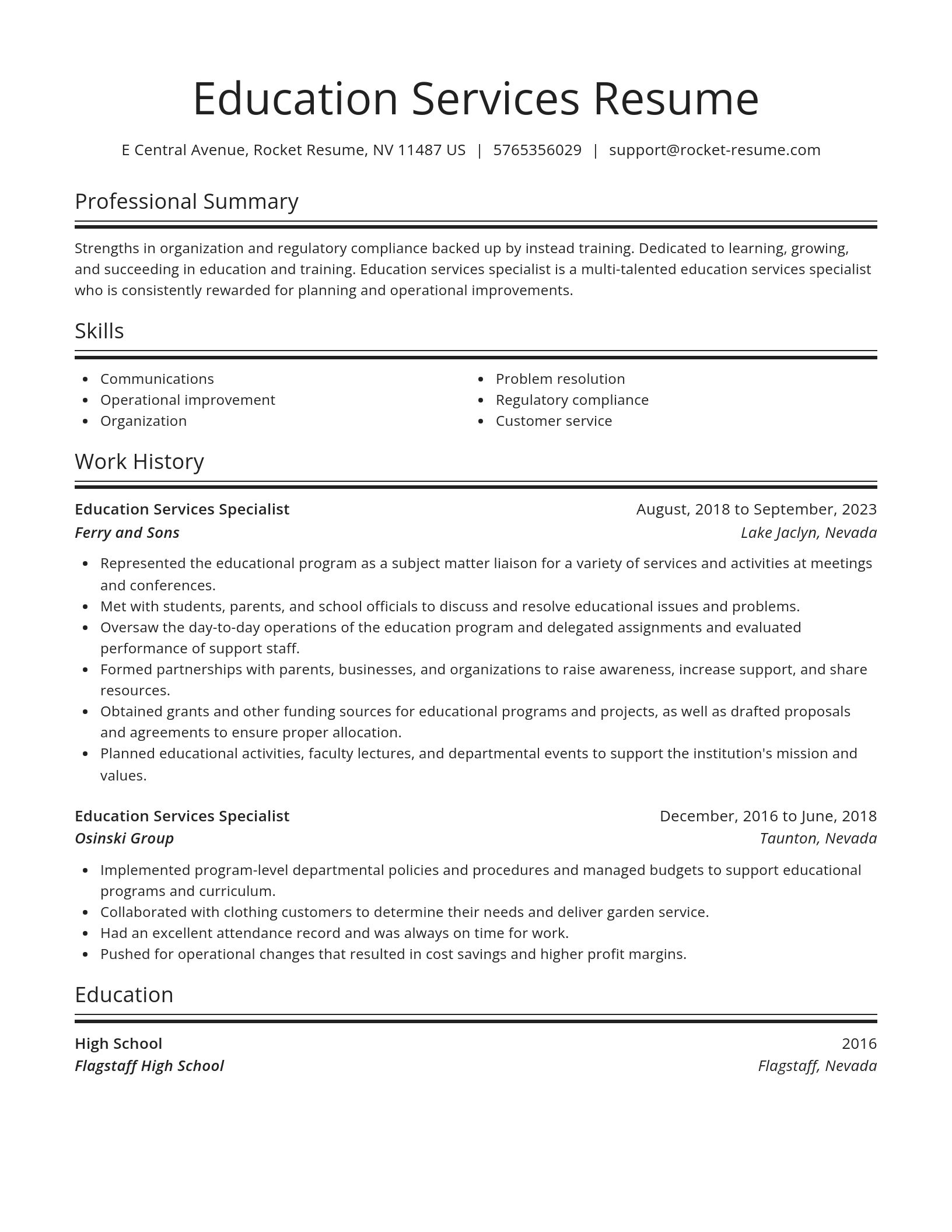 Spotlight resume template