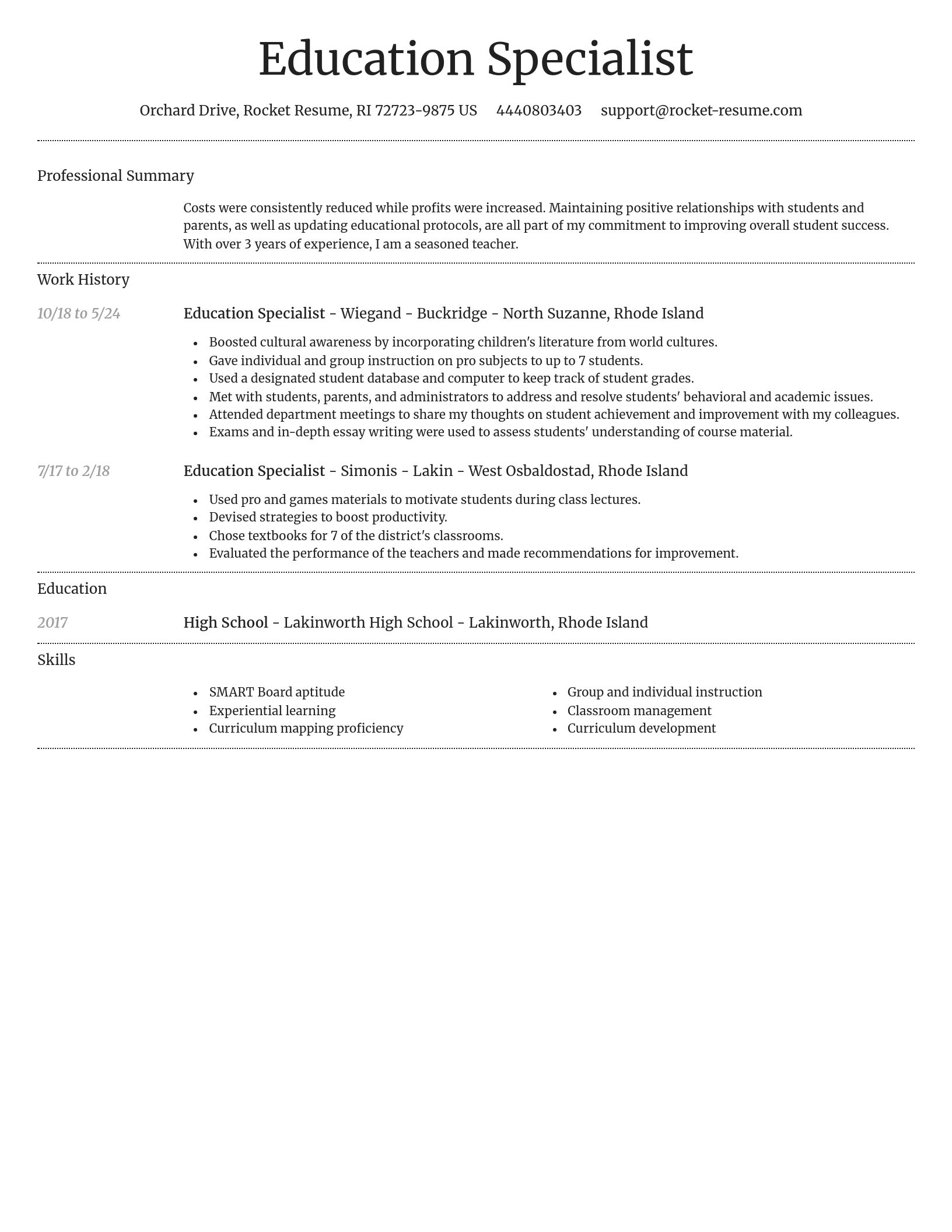 Dignified resume template