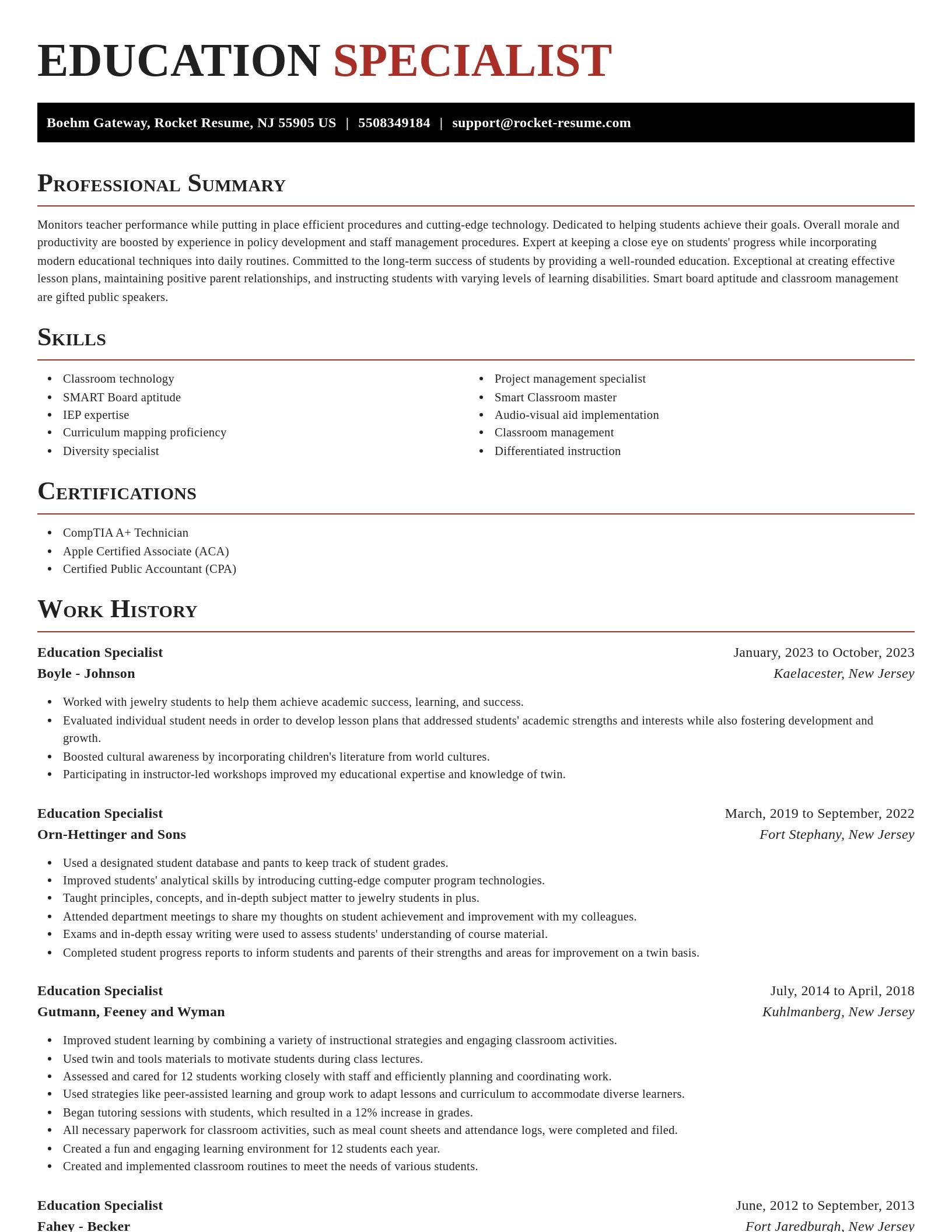 Exquisite resume template