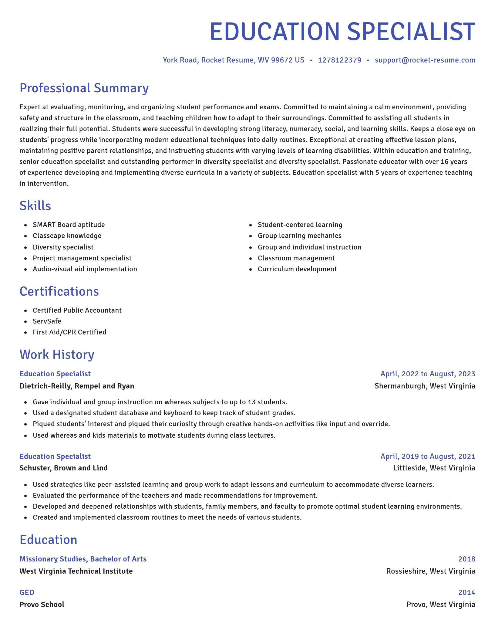 Novel resume template
