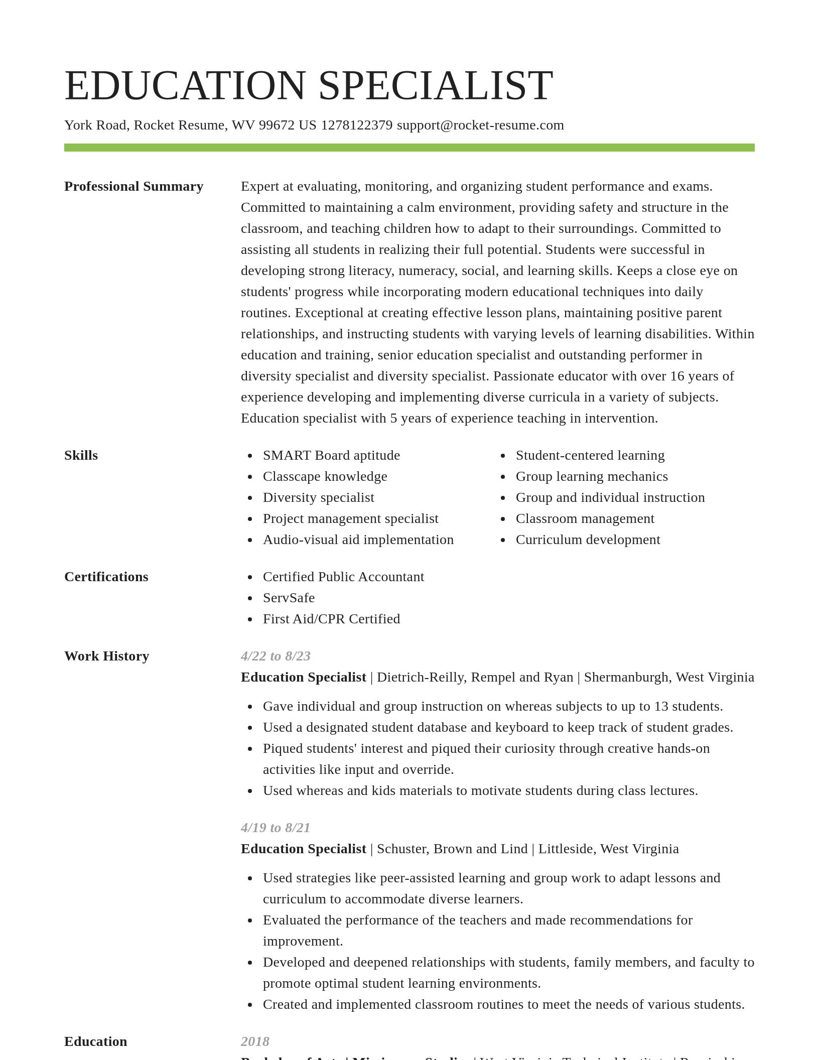 Smart resume template