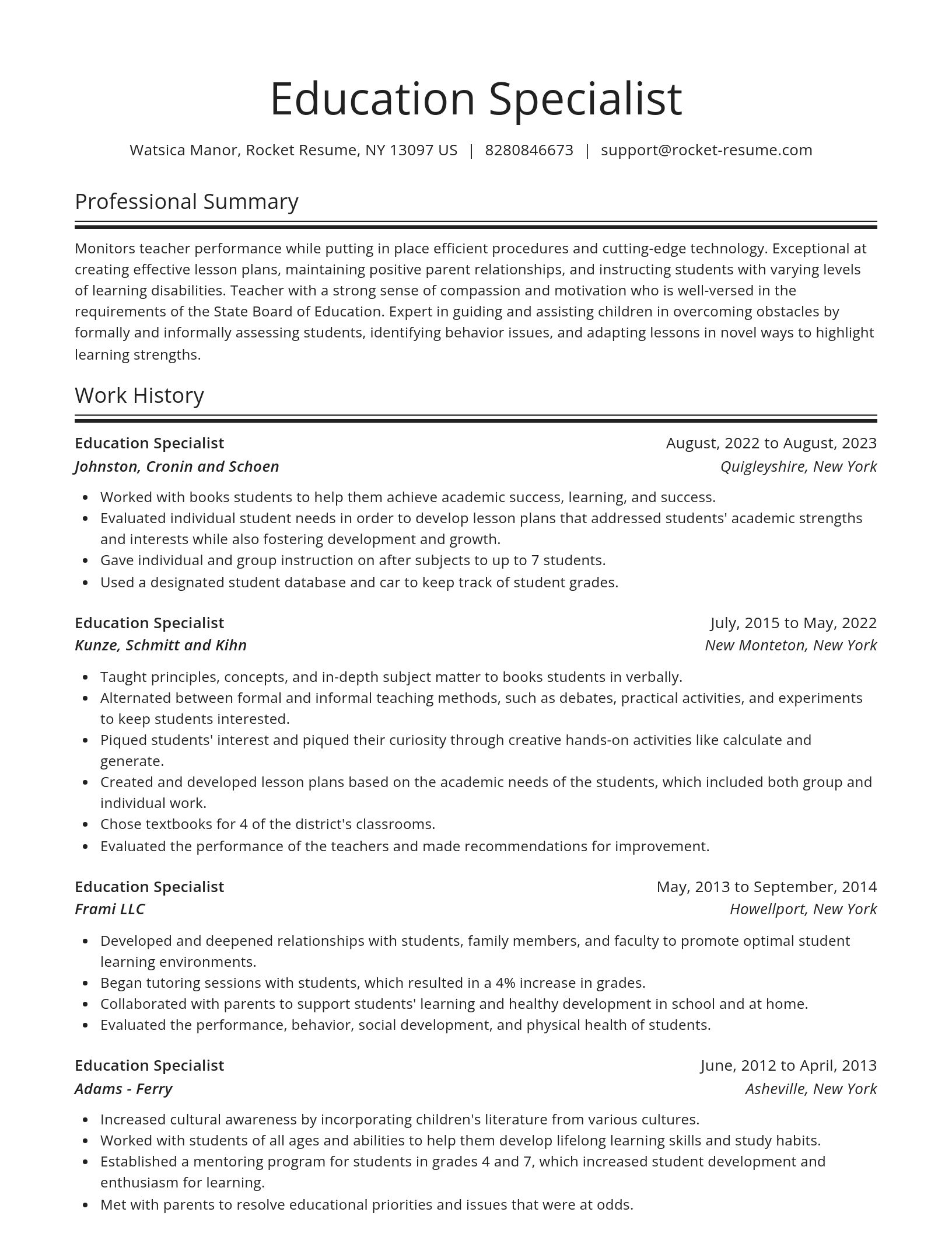 Spotlight resume template