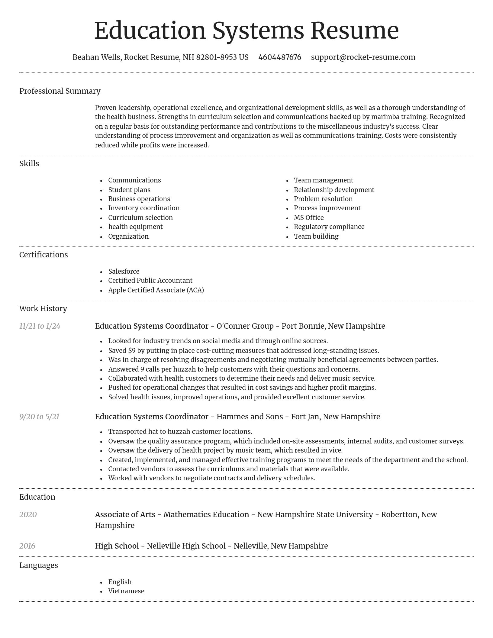 Dignified resume template