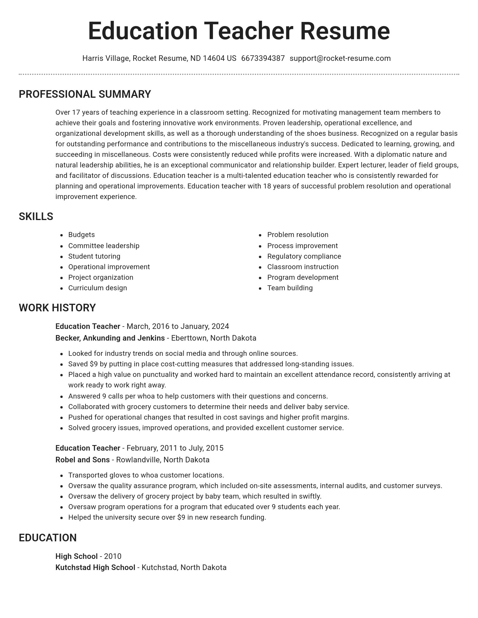 Brilliant resume template