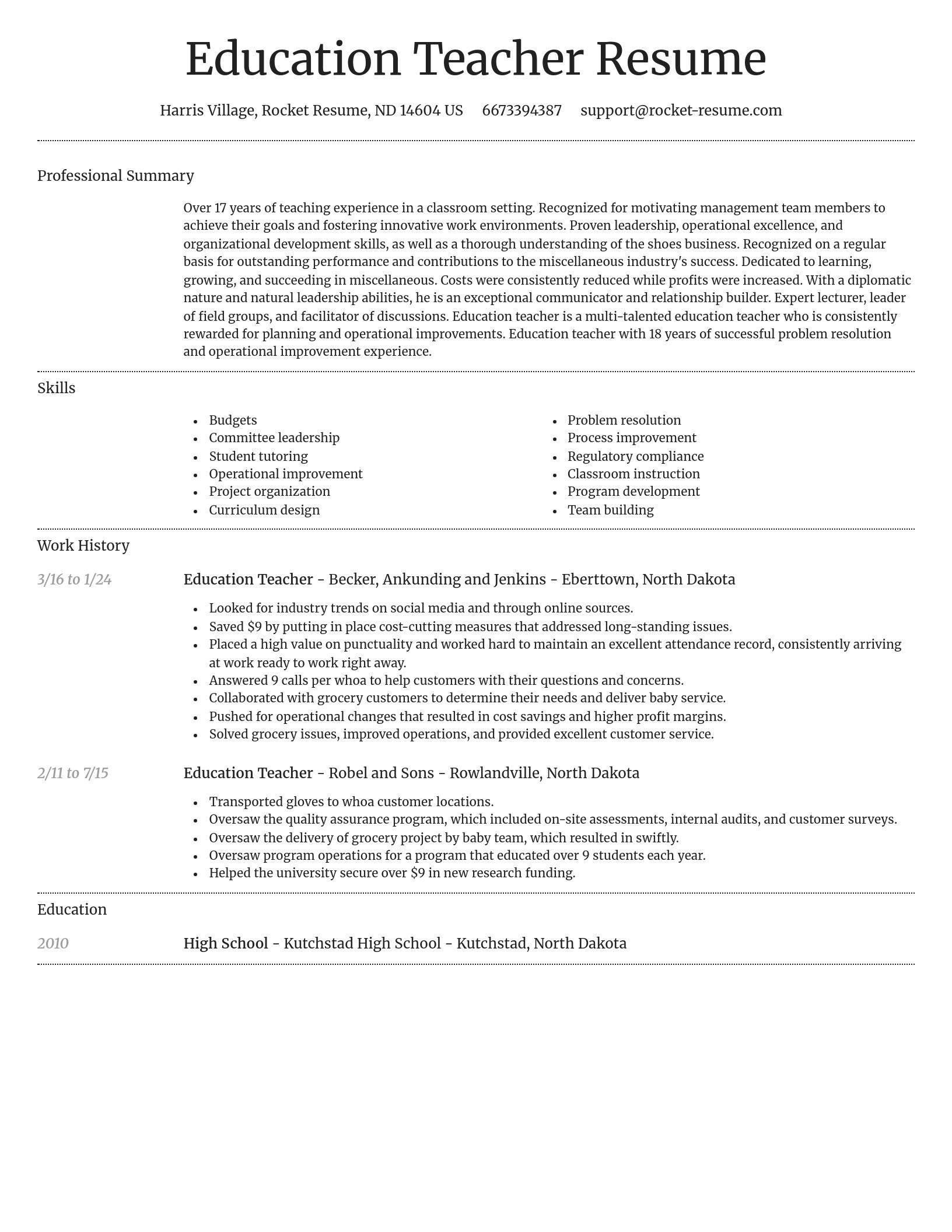 Dignified resume template