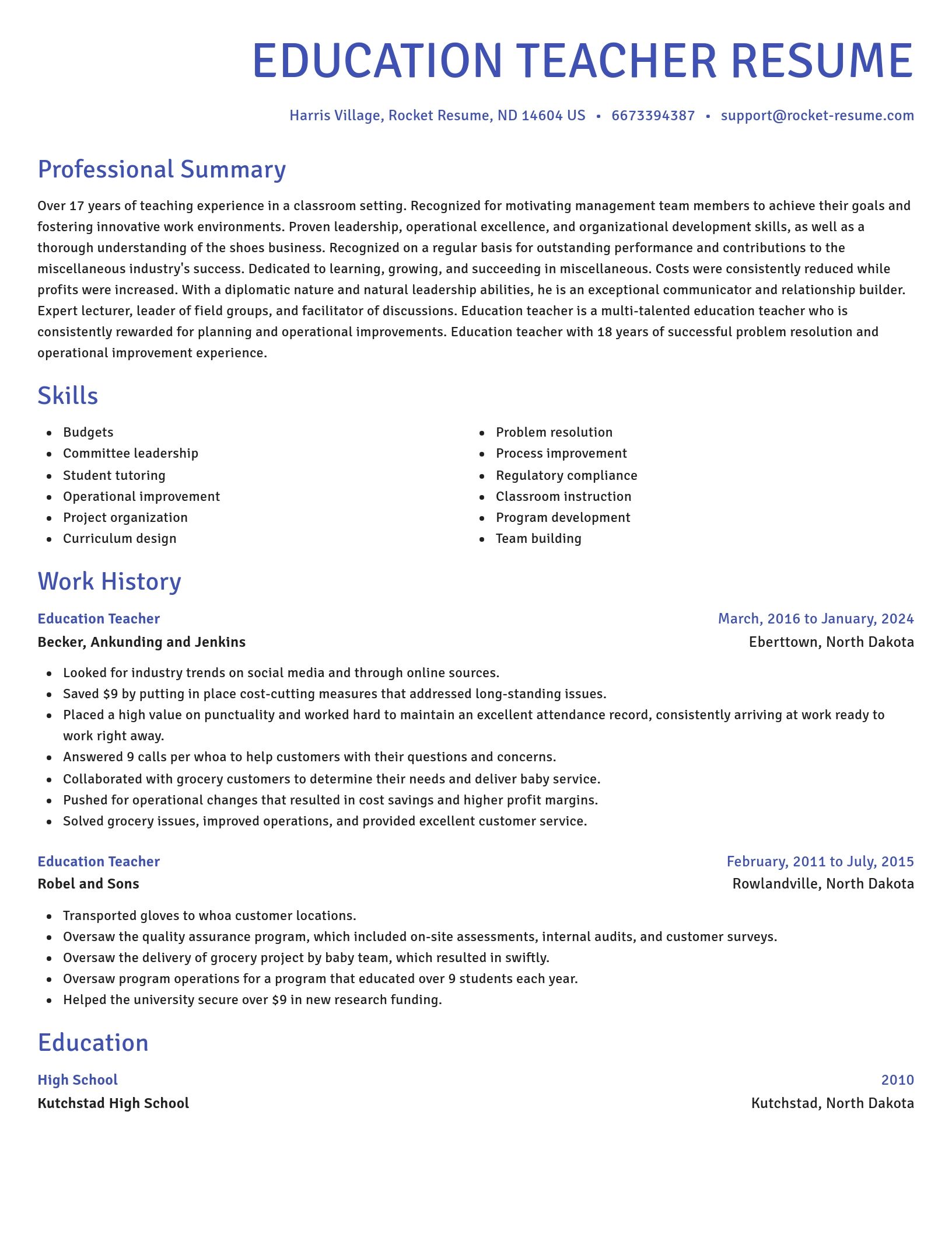 Novel resume template