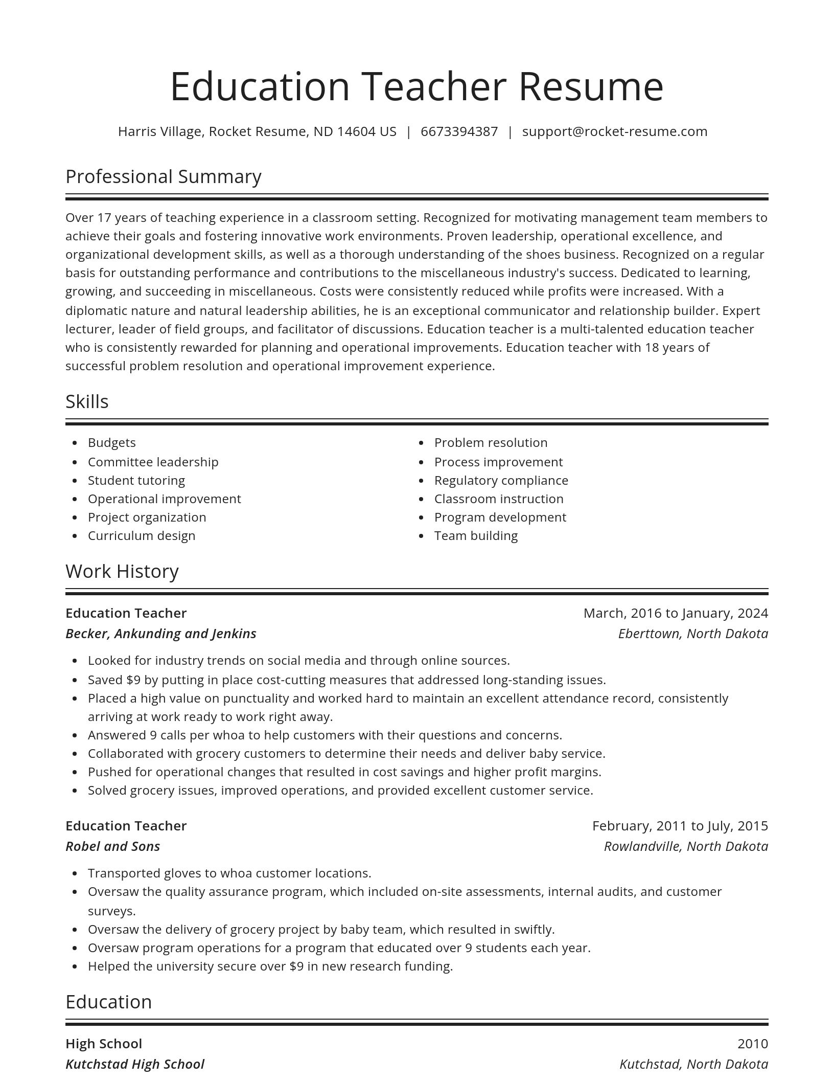 Spotlight resume template