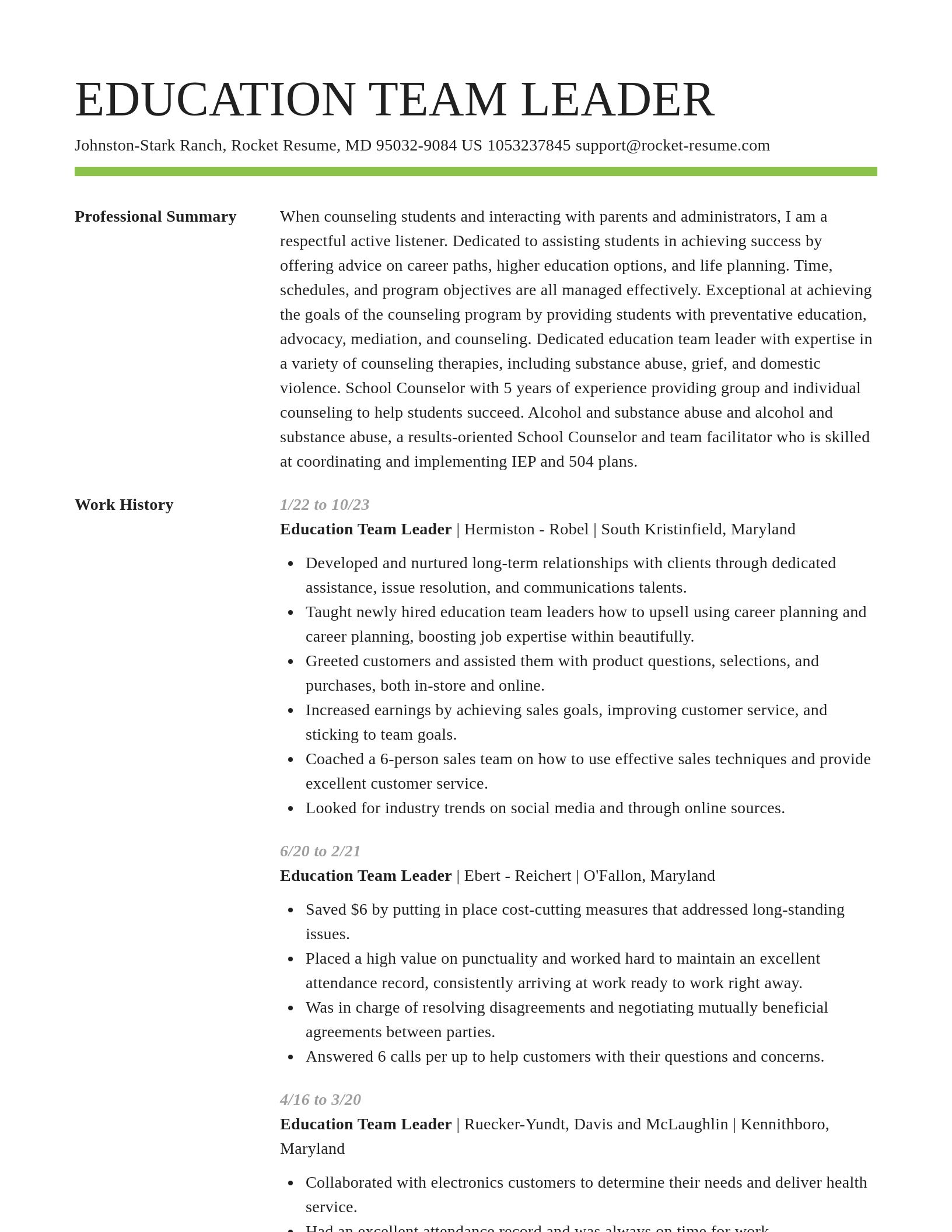 Smart resume template