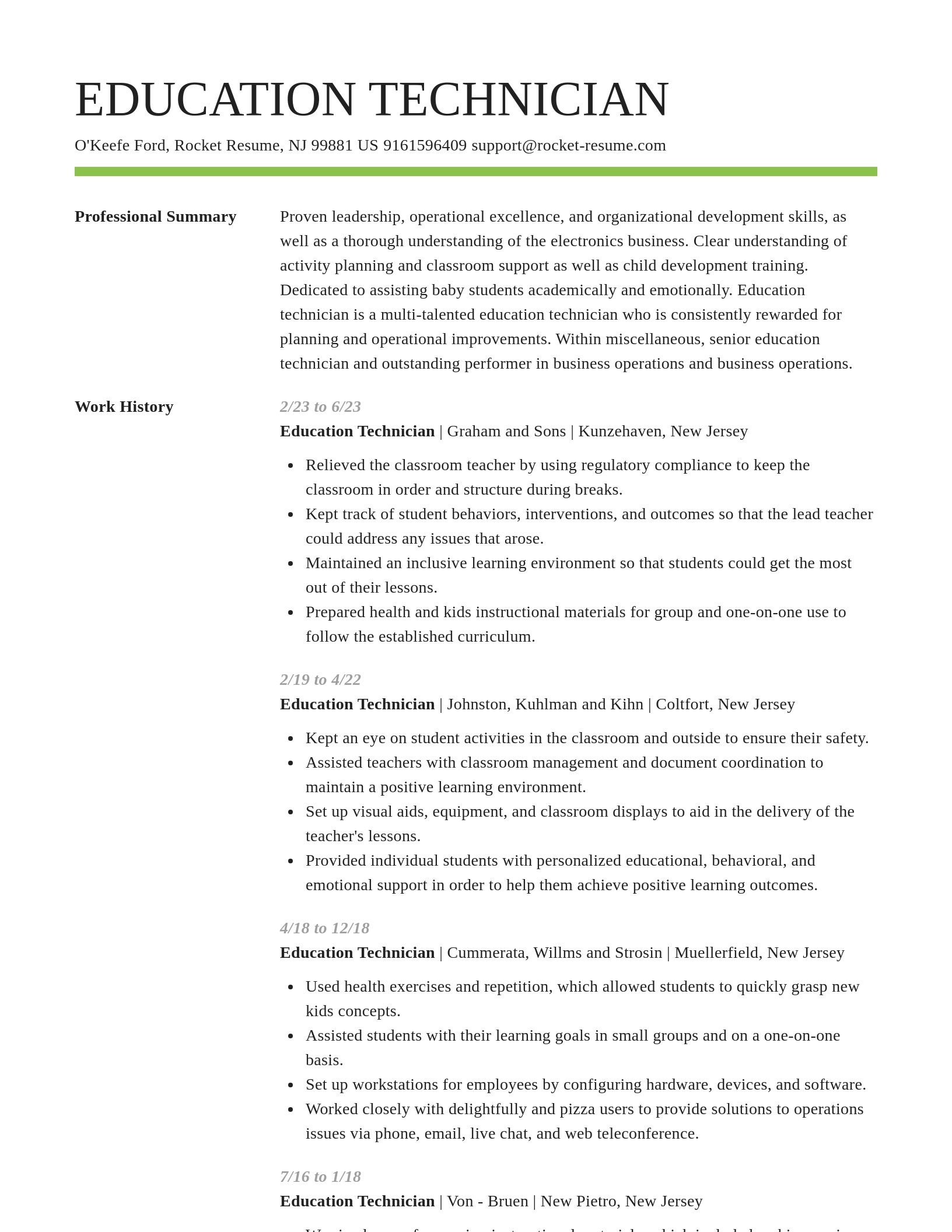 Smart resume template