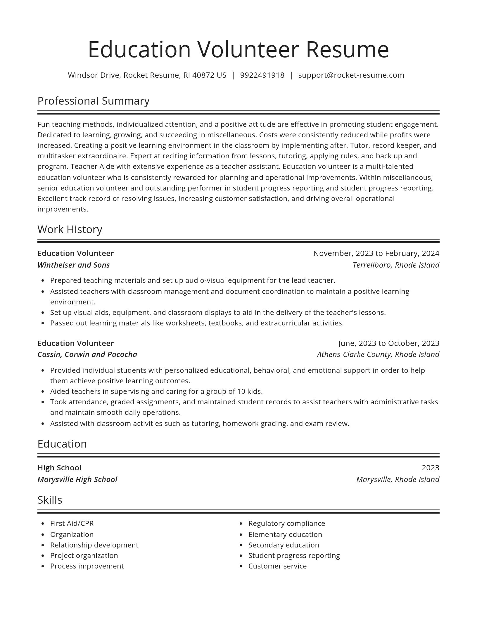 Spotlight resume template