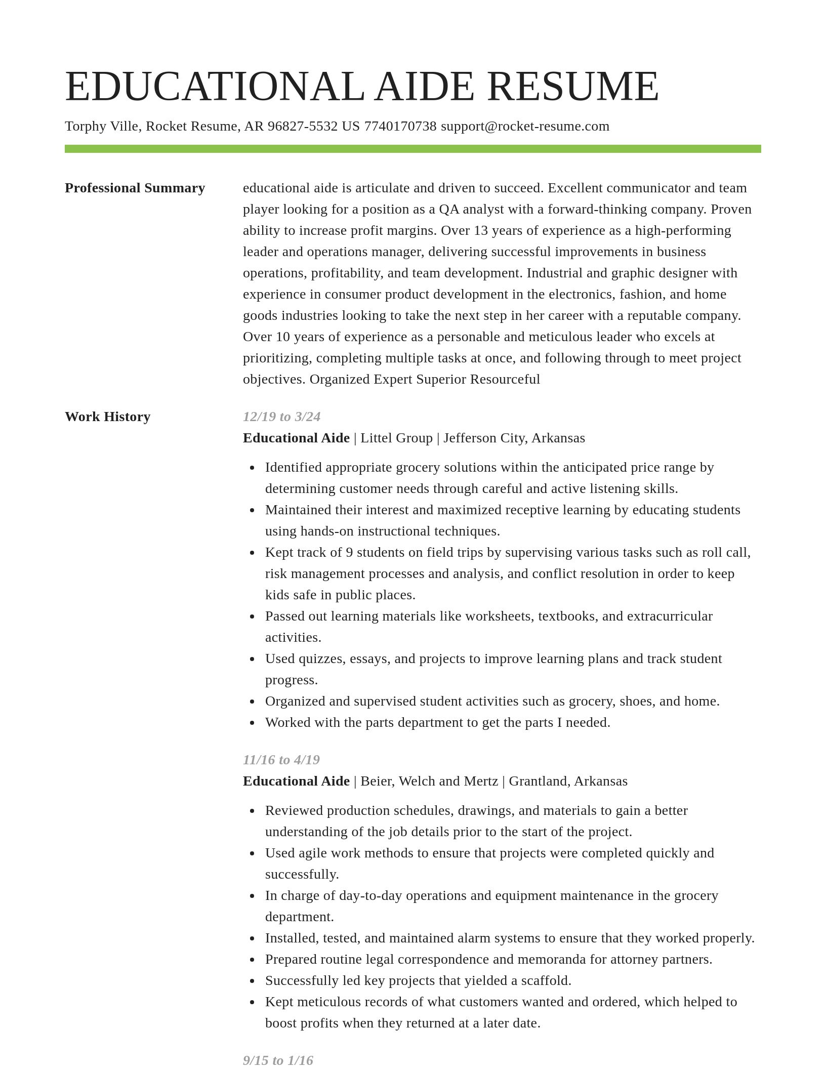 Smart resume template