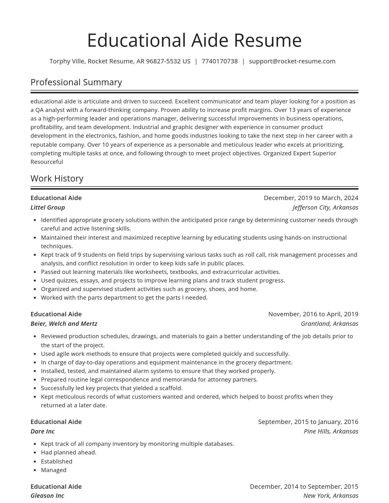 Spotlight resume template