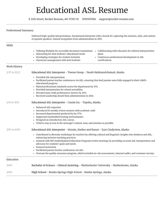 Dignified resume template