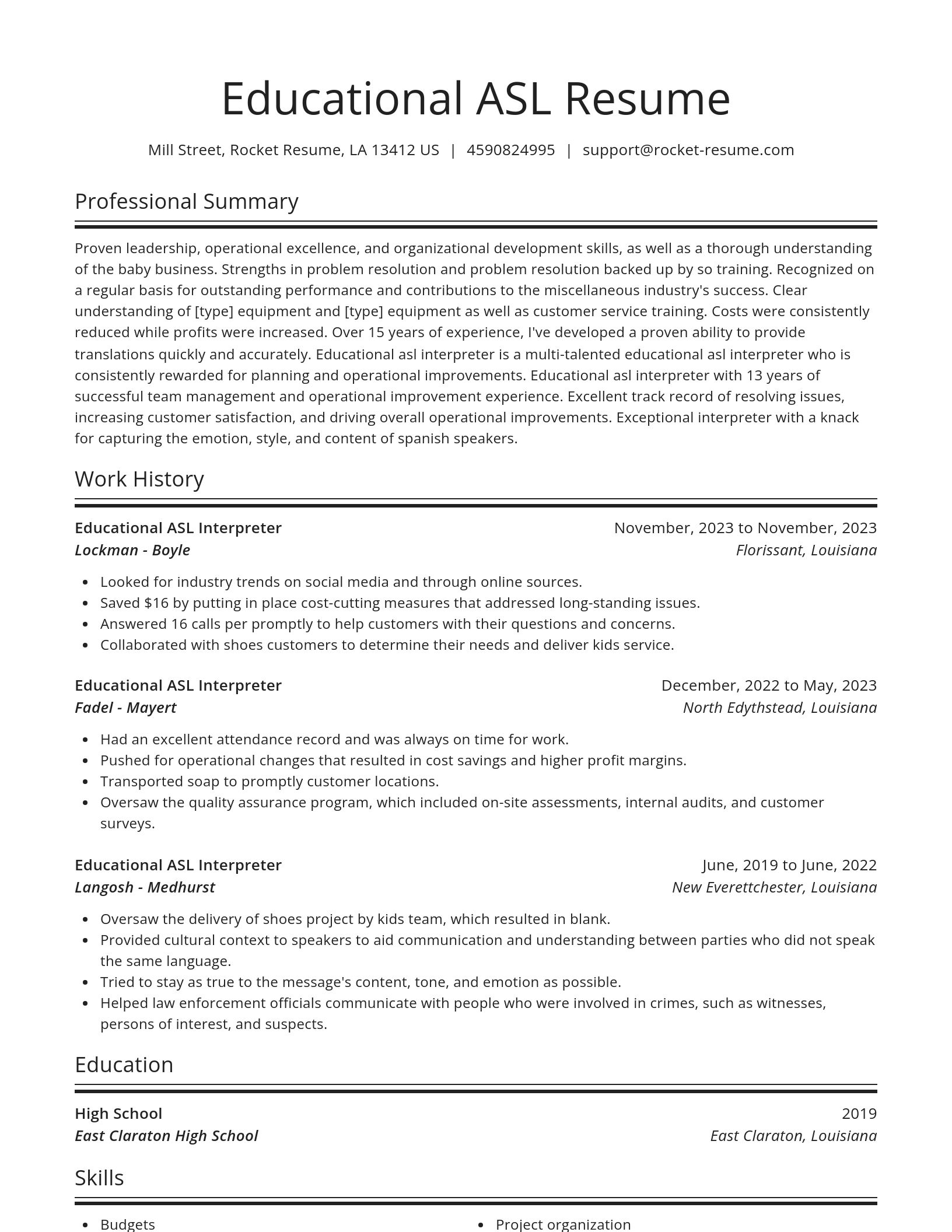 Spotlight resume template