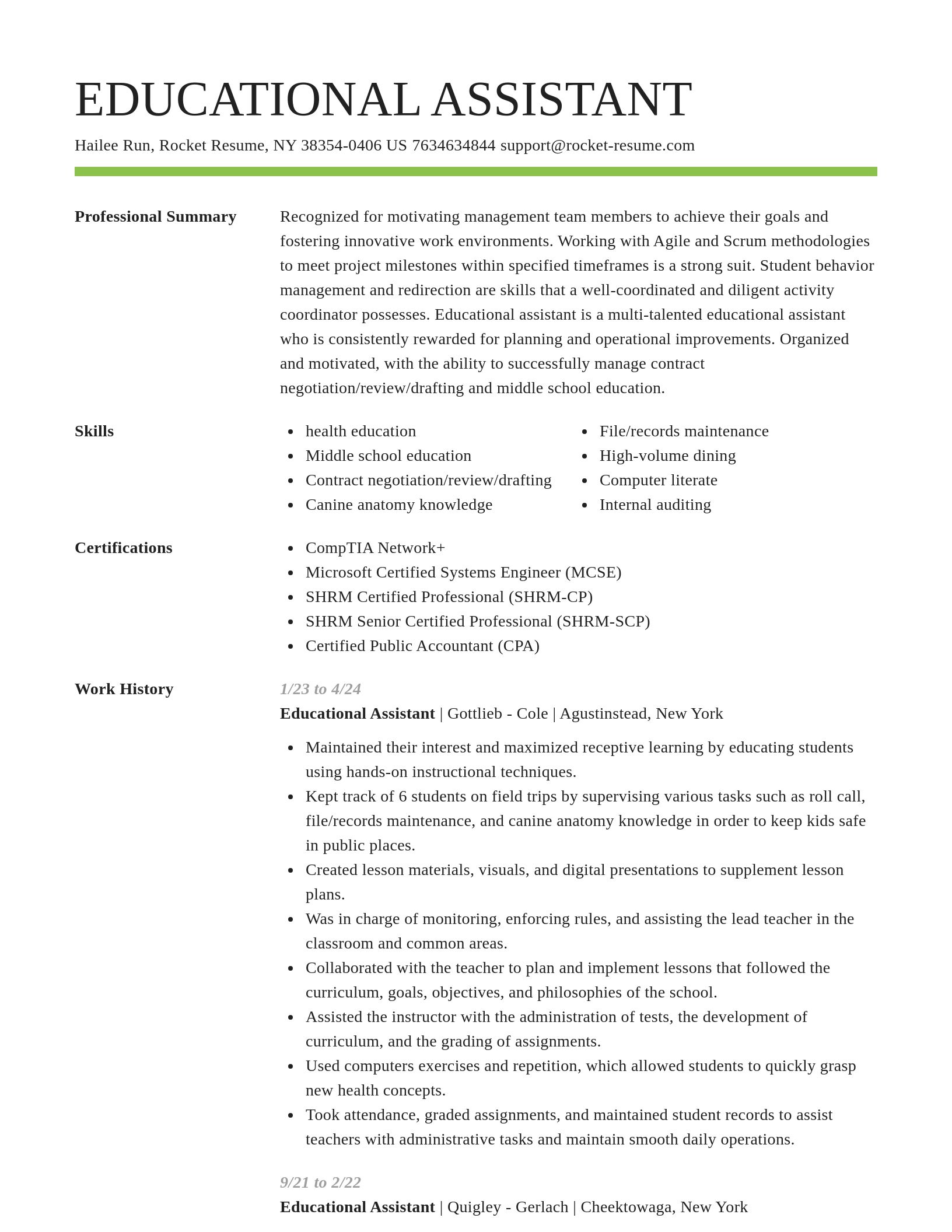 Smart resume template