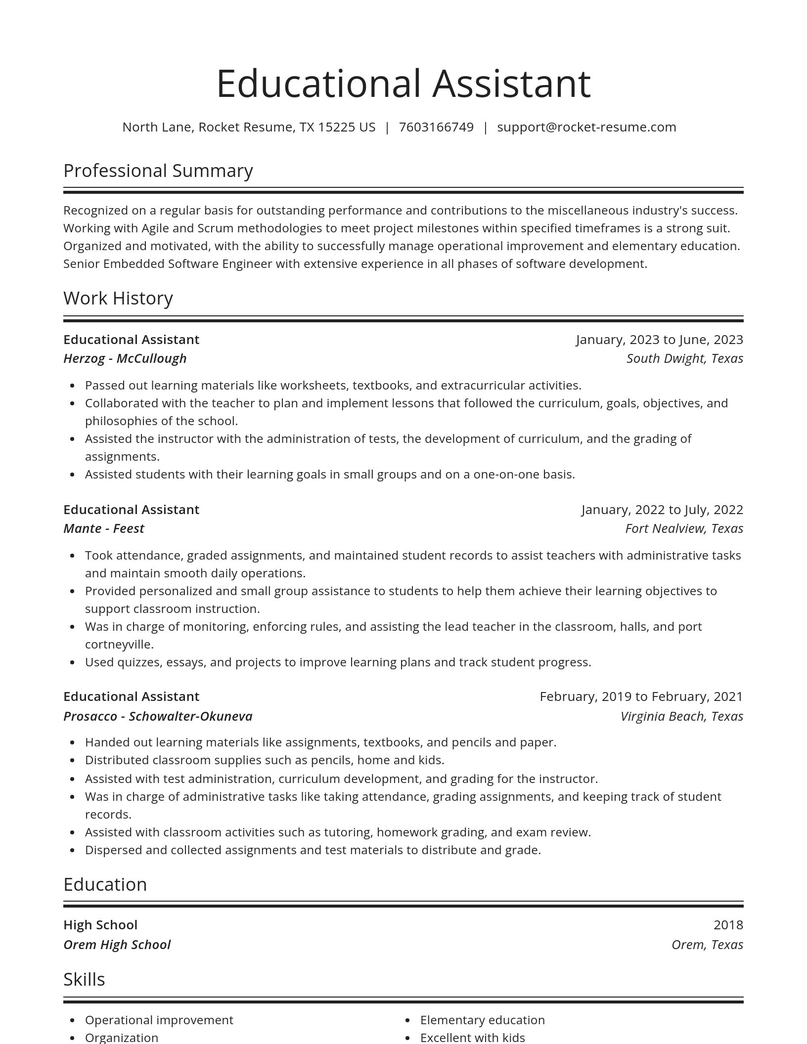Spotlight resume template