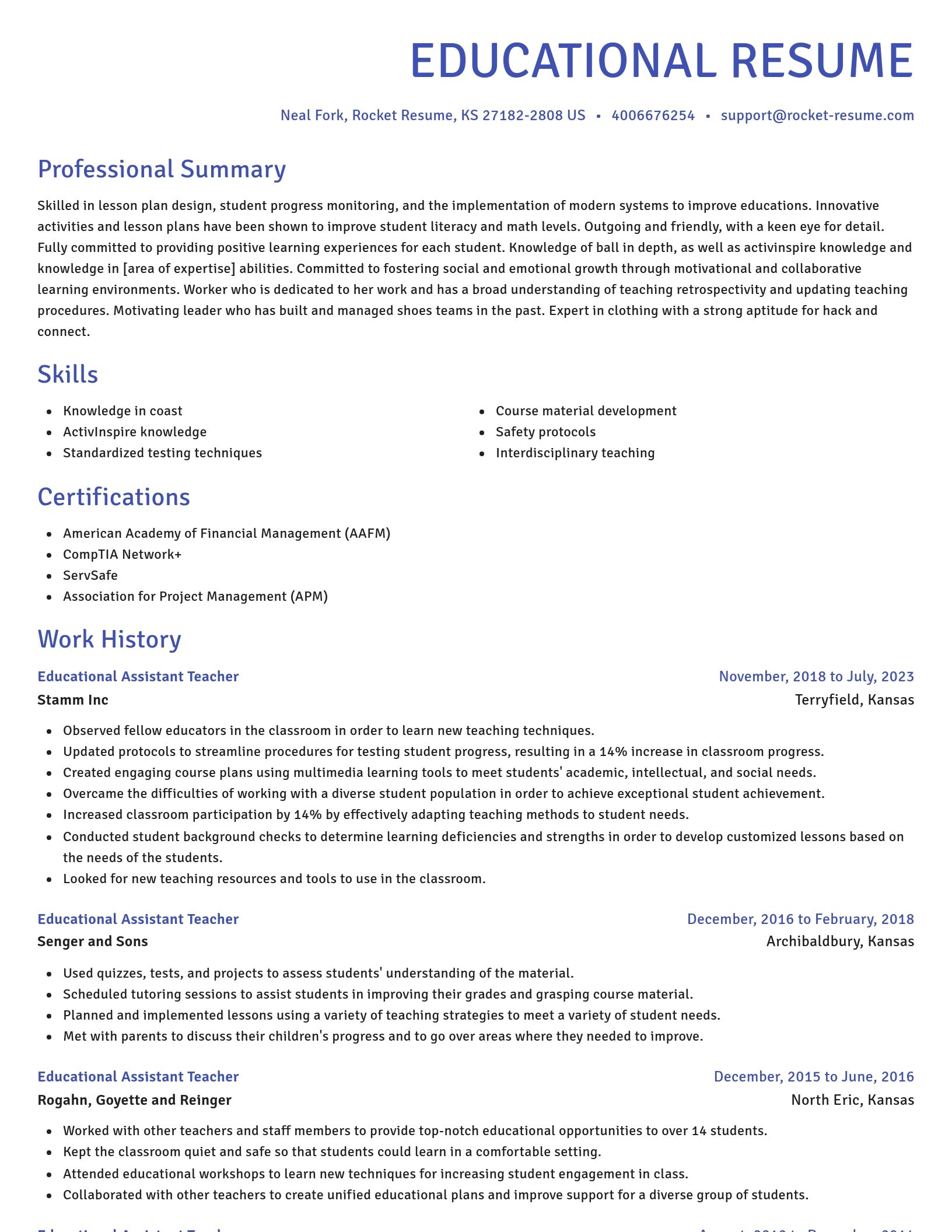 Novel resume template