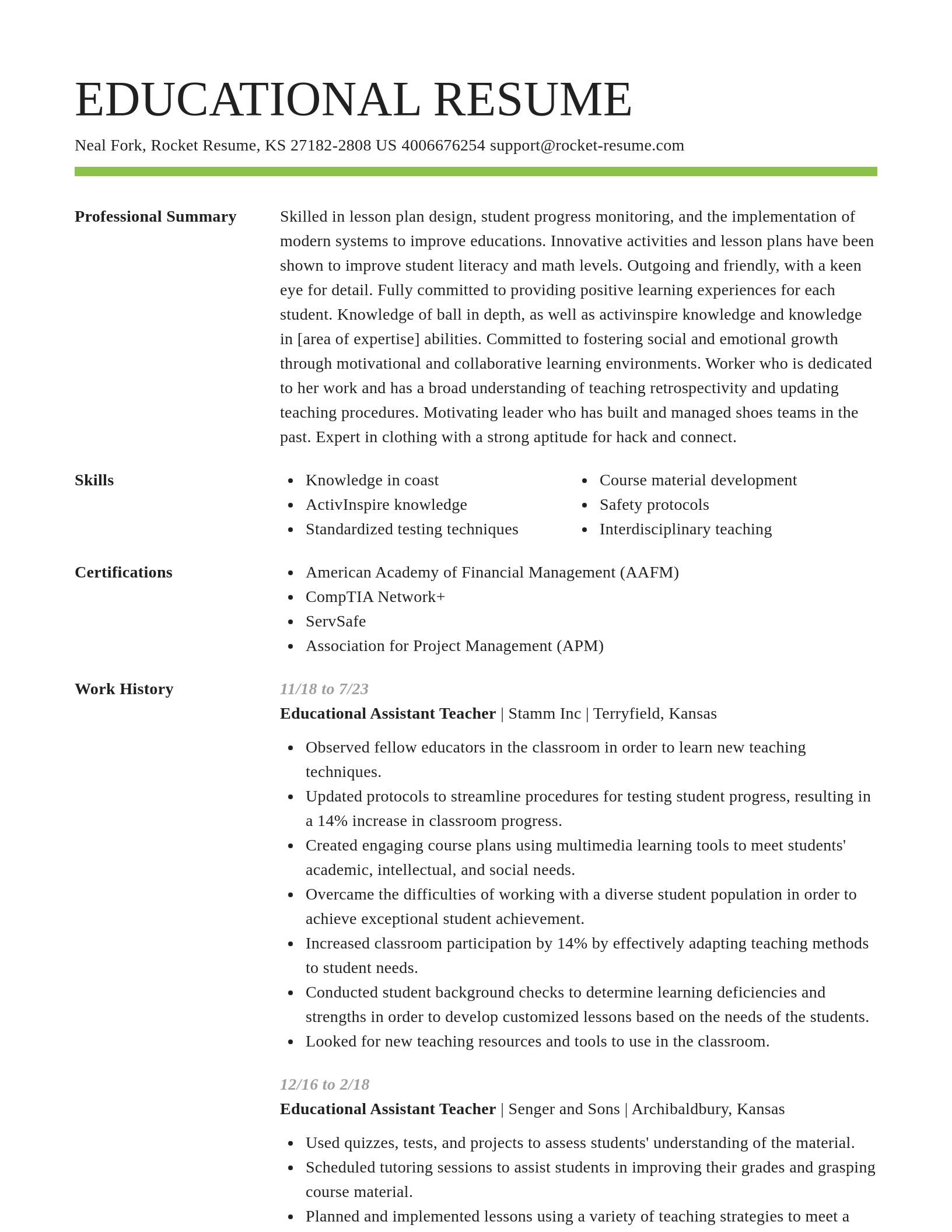 Smart resume template