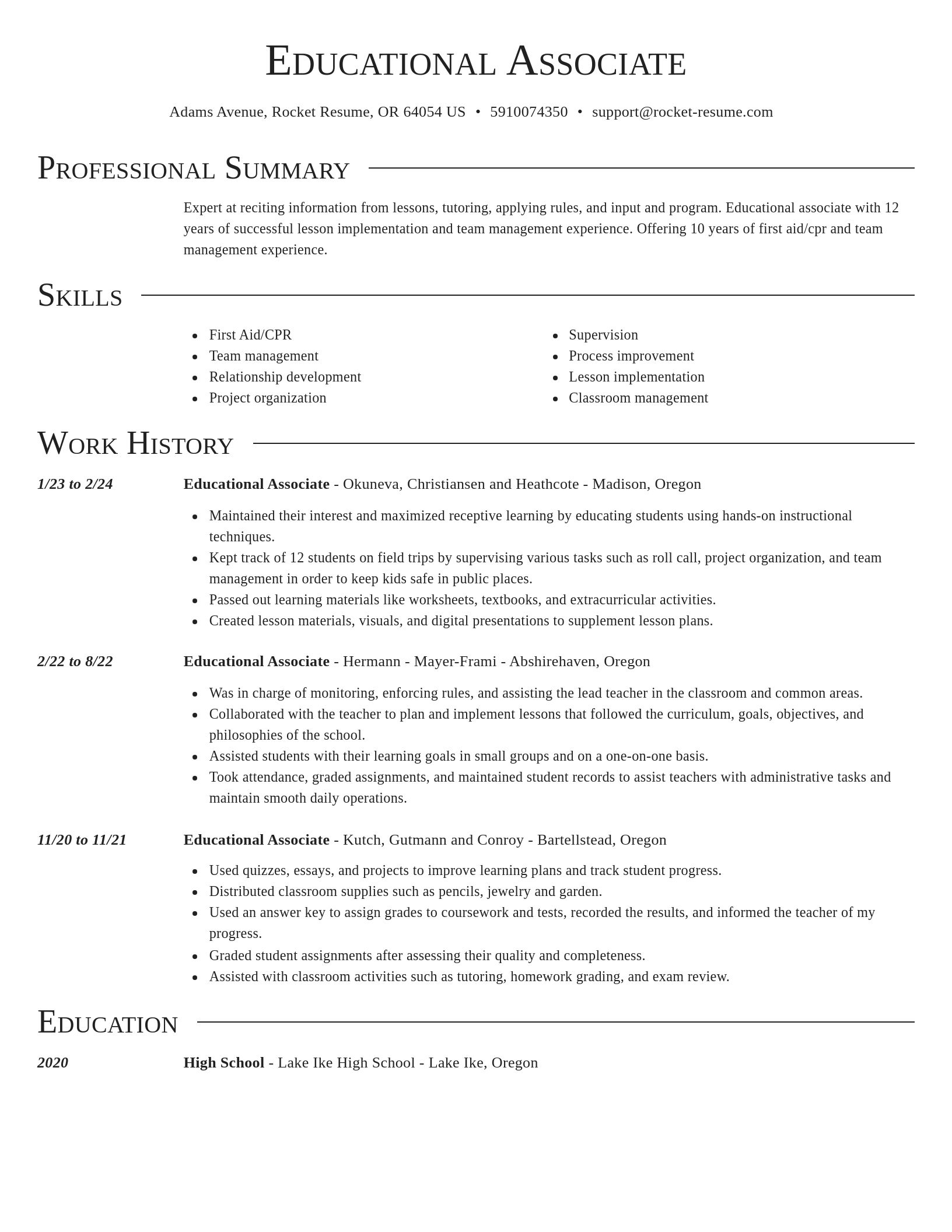 Director resume template