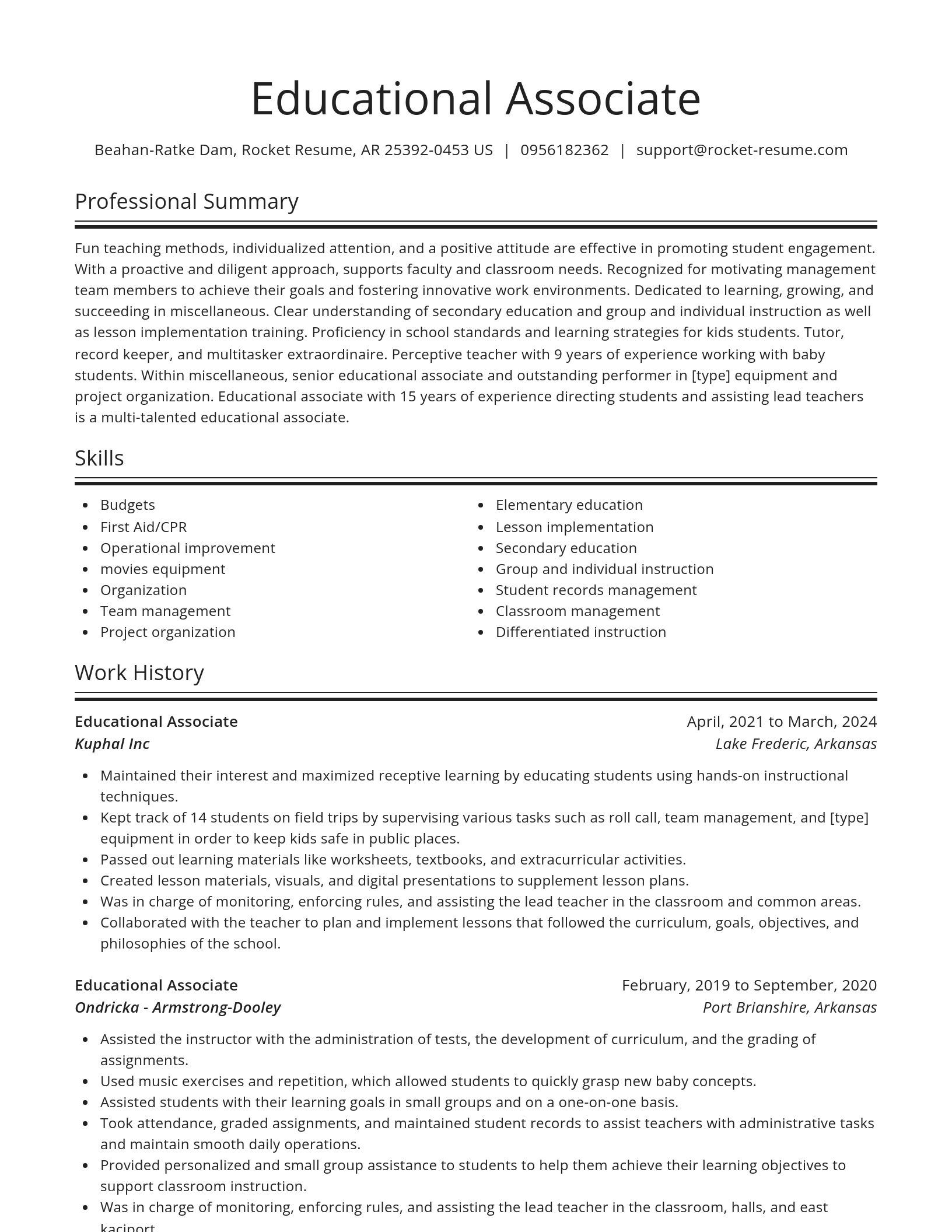 Spotlight resume template